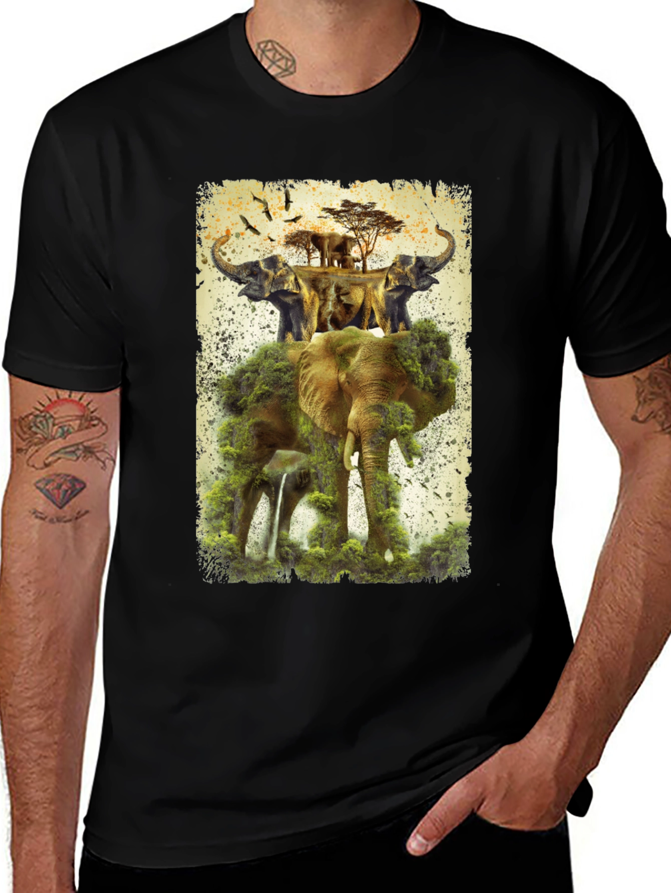 Elephant Kingdom Mens Graphic Tee