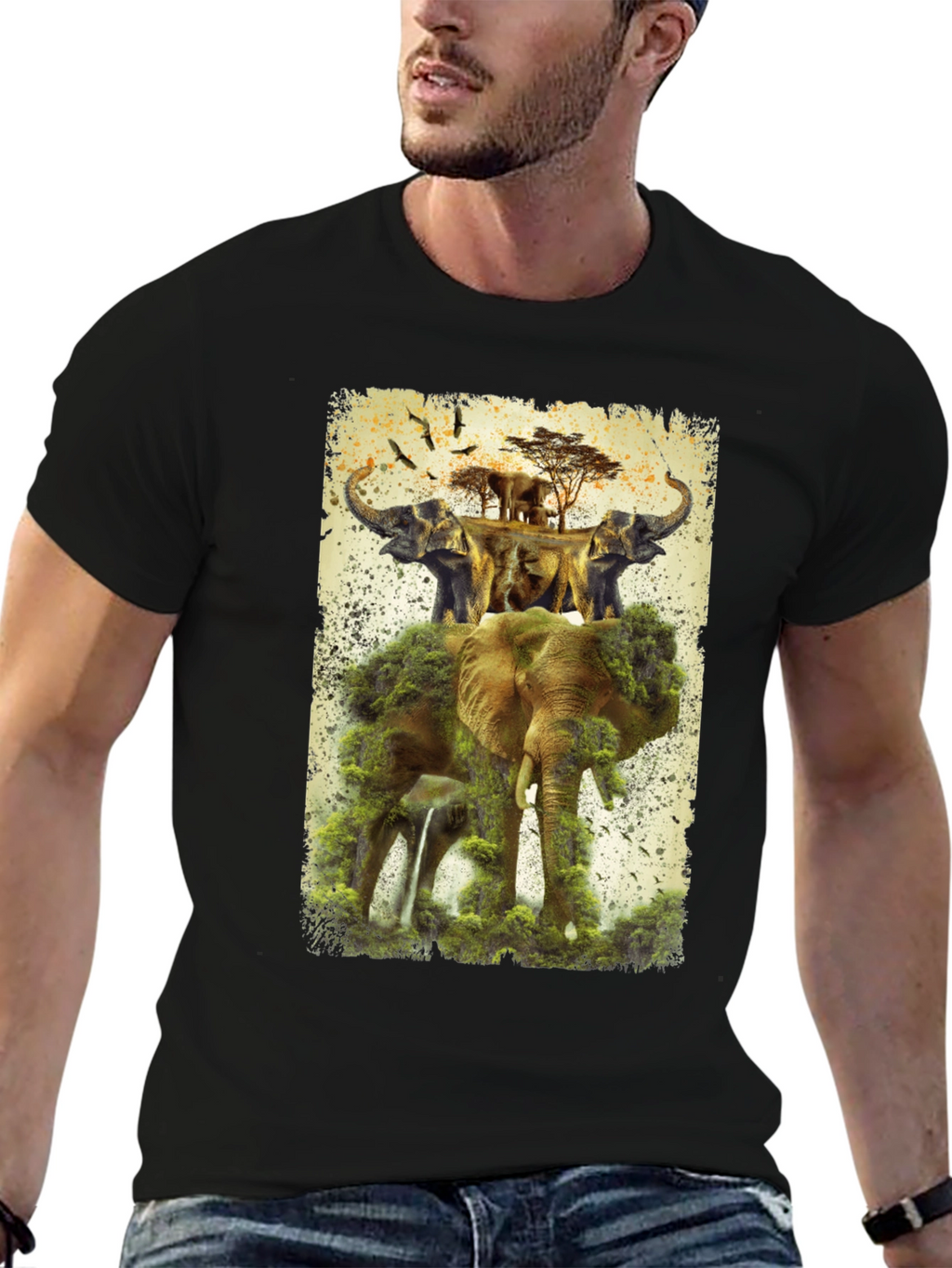 Elephant Kingdom Mens Graphic Tee
