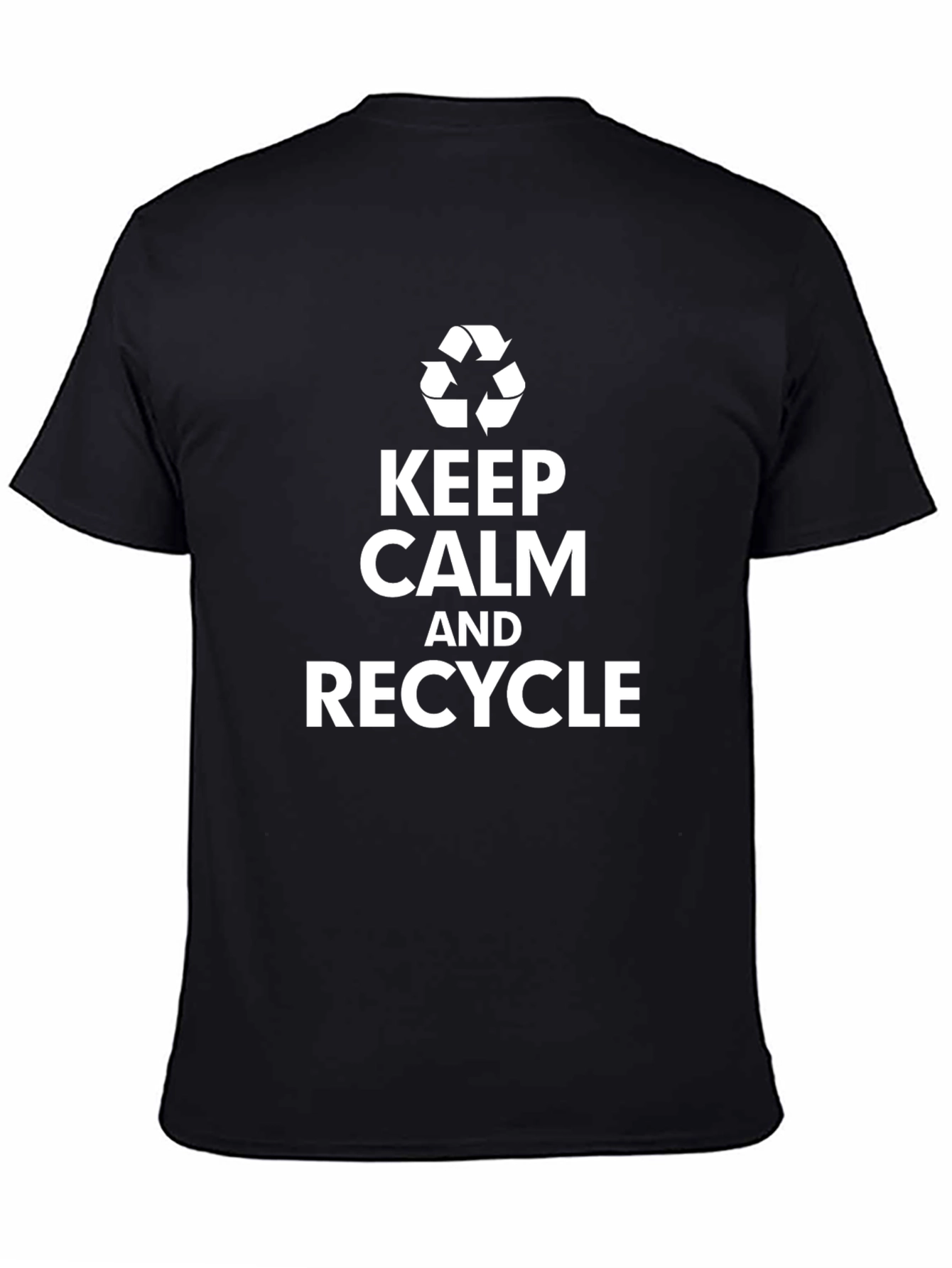Keep Calm and Recycle Graphic Tee - Black Cotton T-Shirt