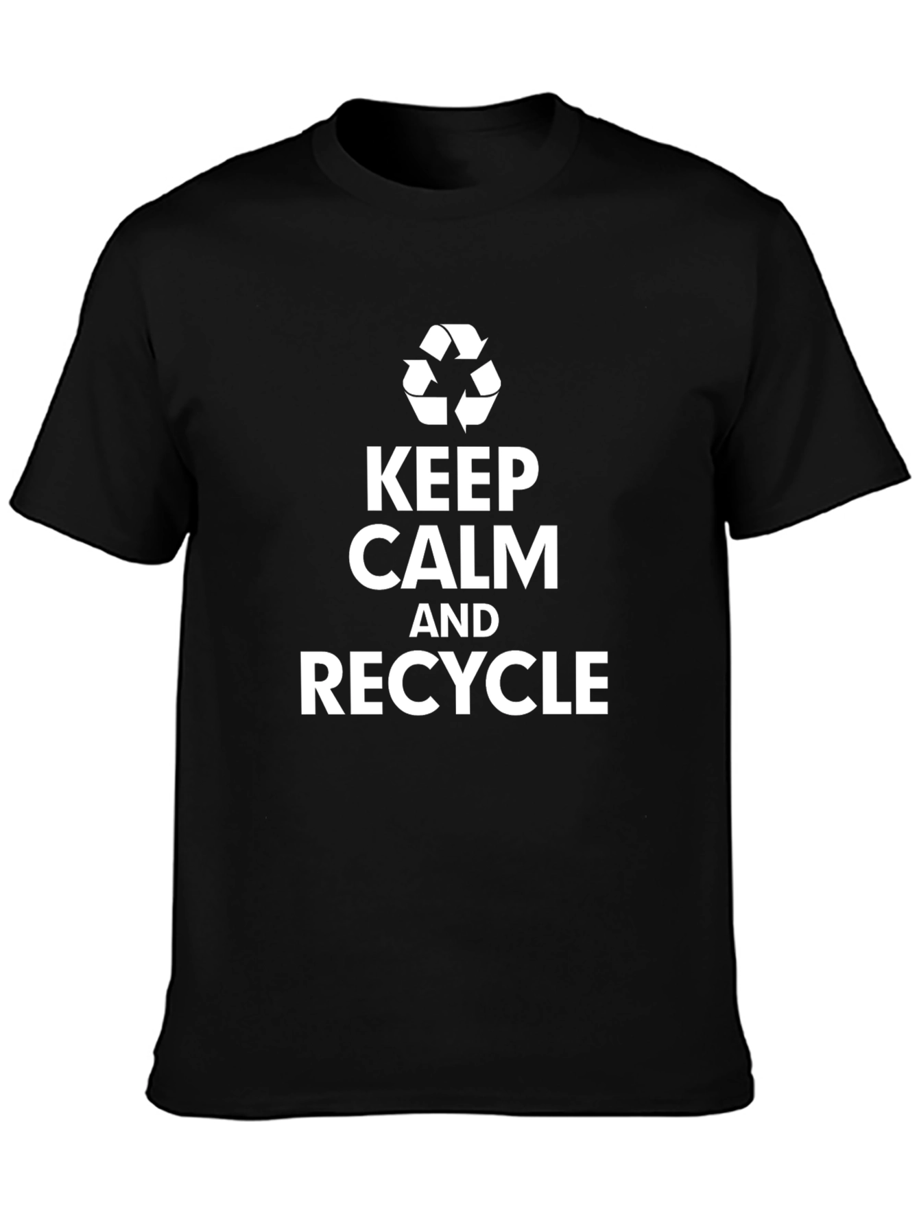 Keep Calm and Recycle Graphic Tee - Black Cotton T-Shirt