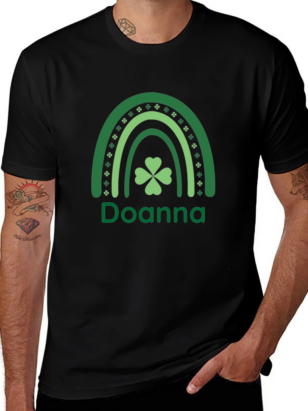 Doanna St. Patricks Day Rainbow Clover T-Shirt