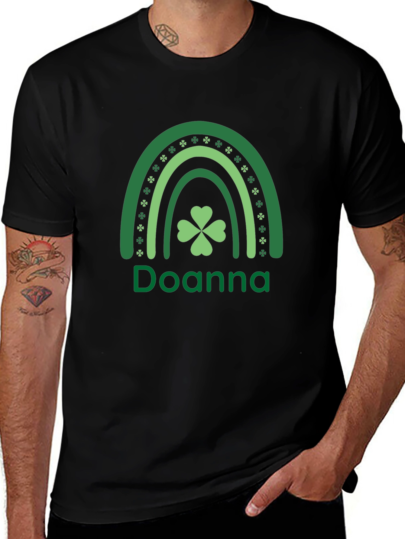 Doanna St. Patricks Day Rainbow Clover T-Shirt