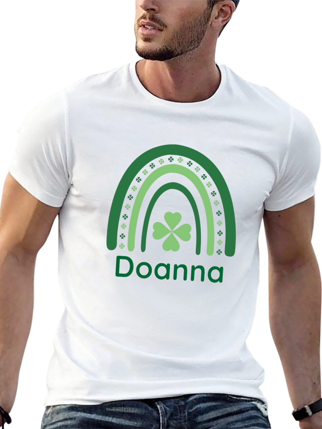 Doanna St. Patricks Day Rainbow Clover T-Shirt