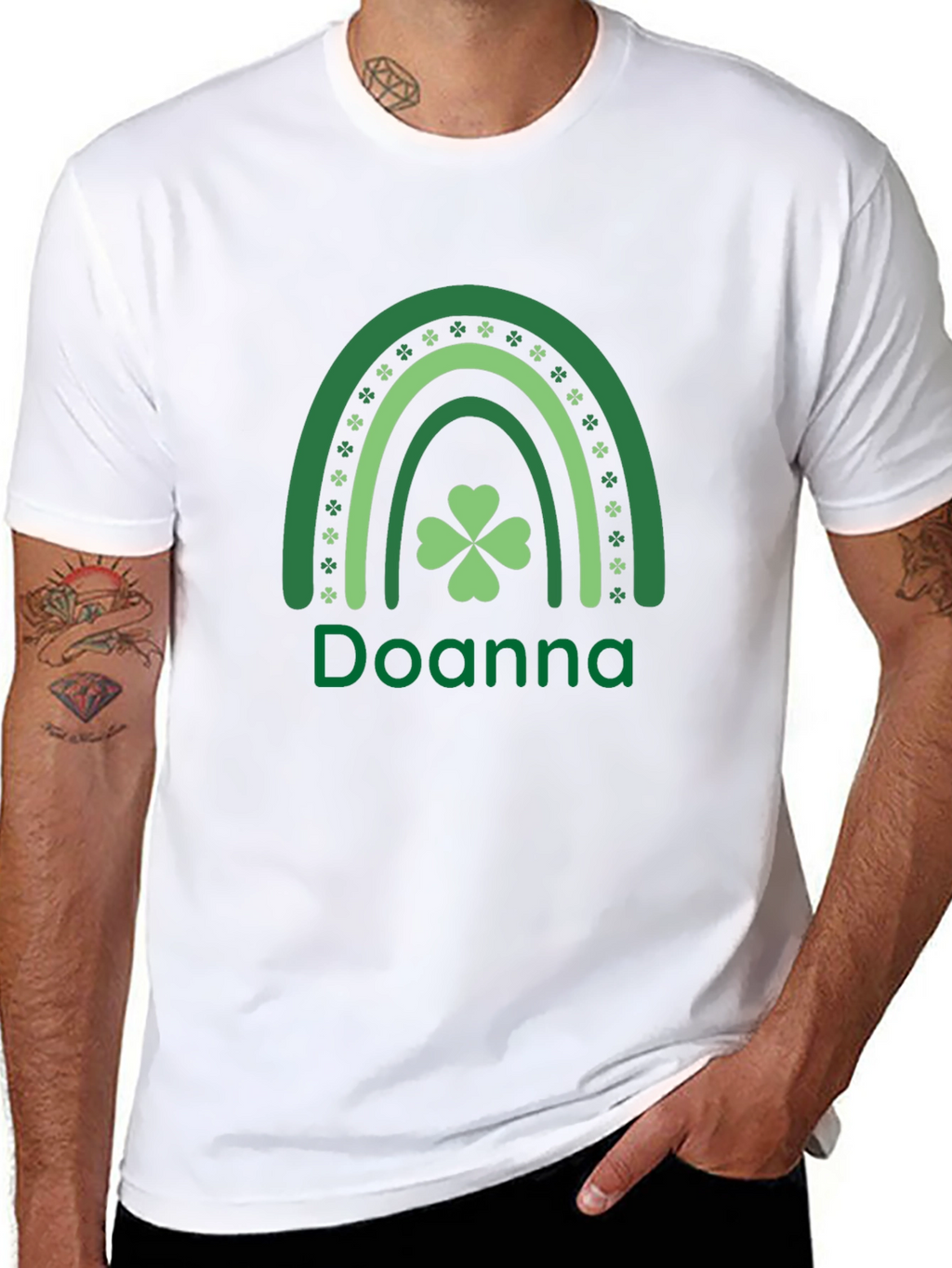 Doanna St. Patricks Day Rainbow Clover T-Shirt