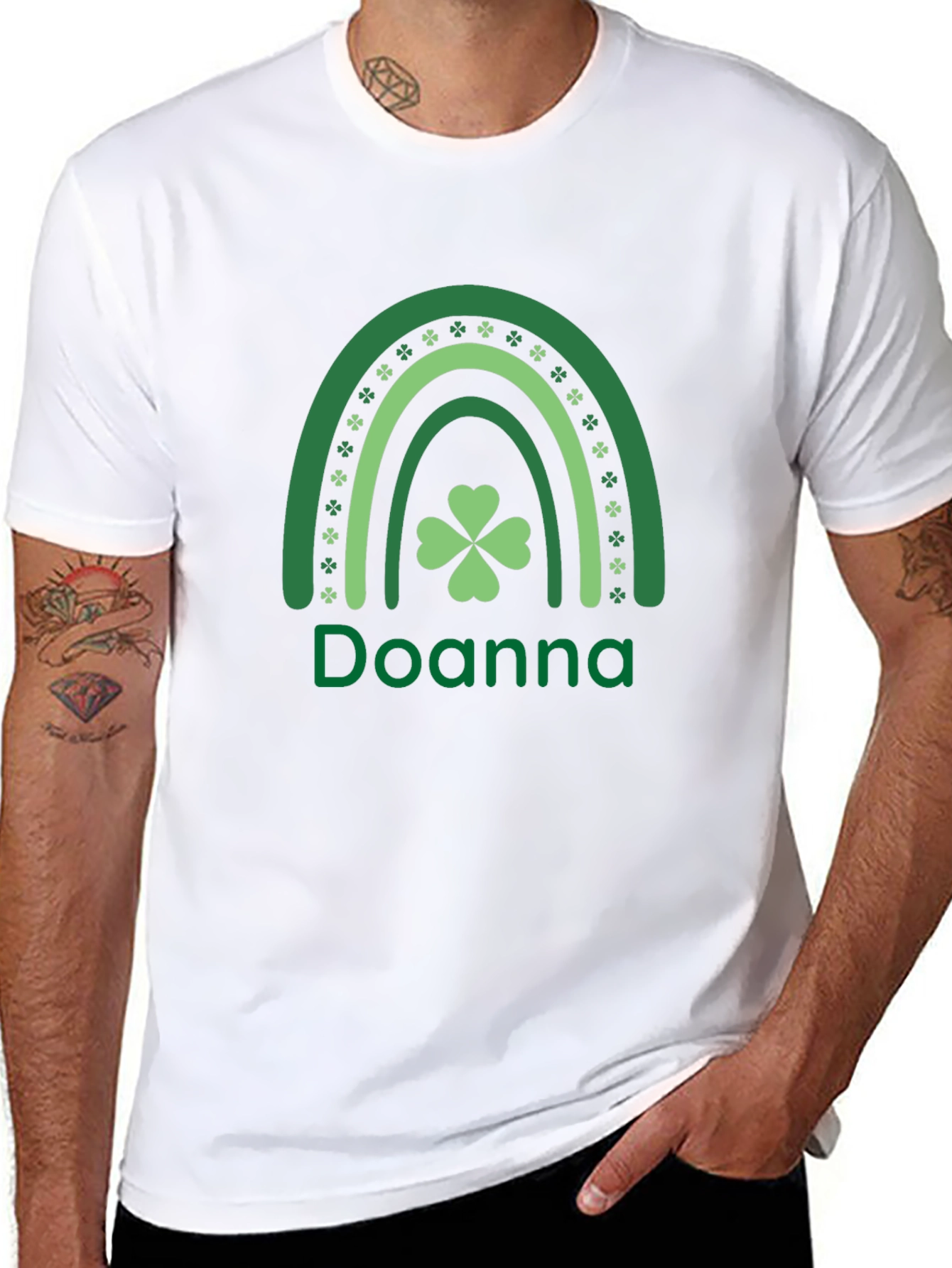 Doanna St. Patricks Day Rainbow Clover T-Shirt