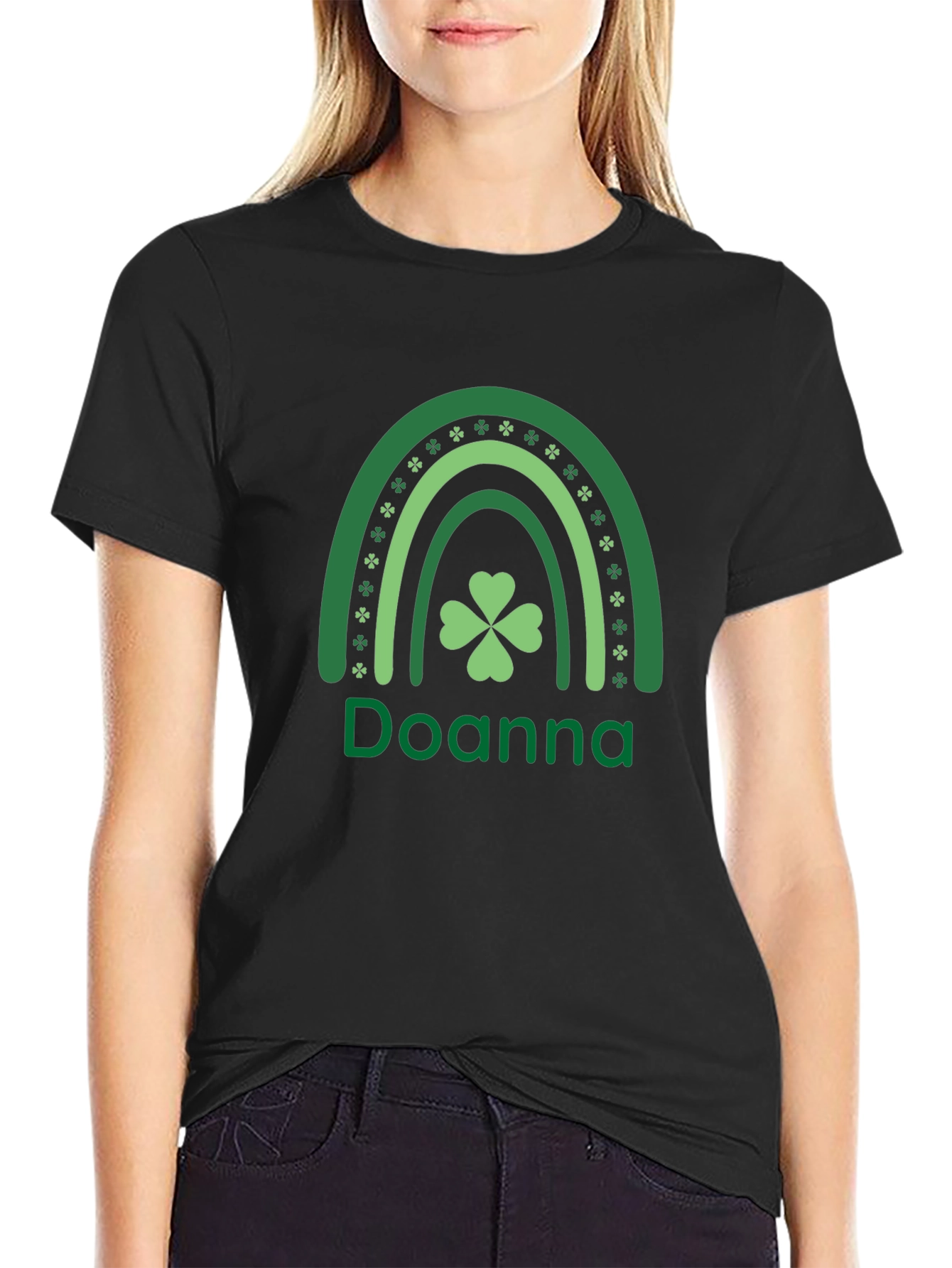 Doanna St. Patricks Day Rainbow Clover T-Shirt