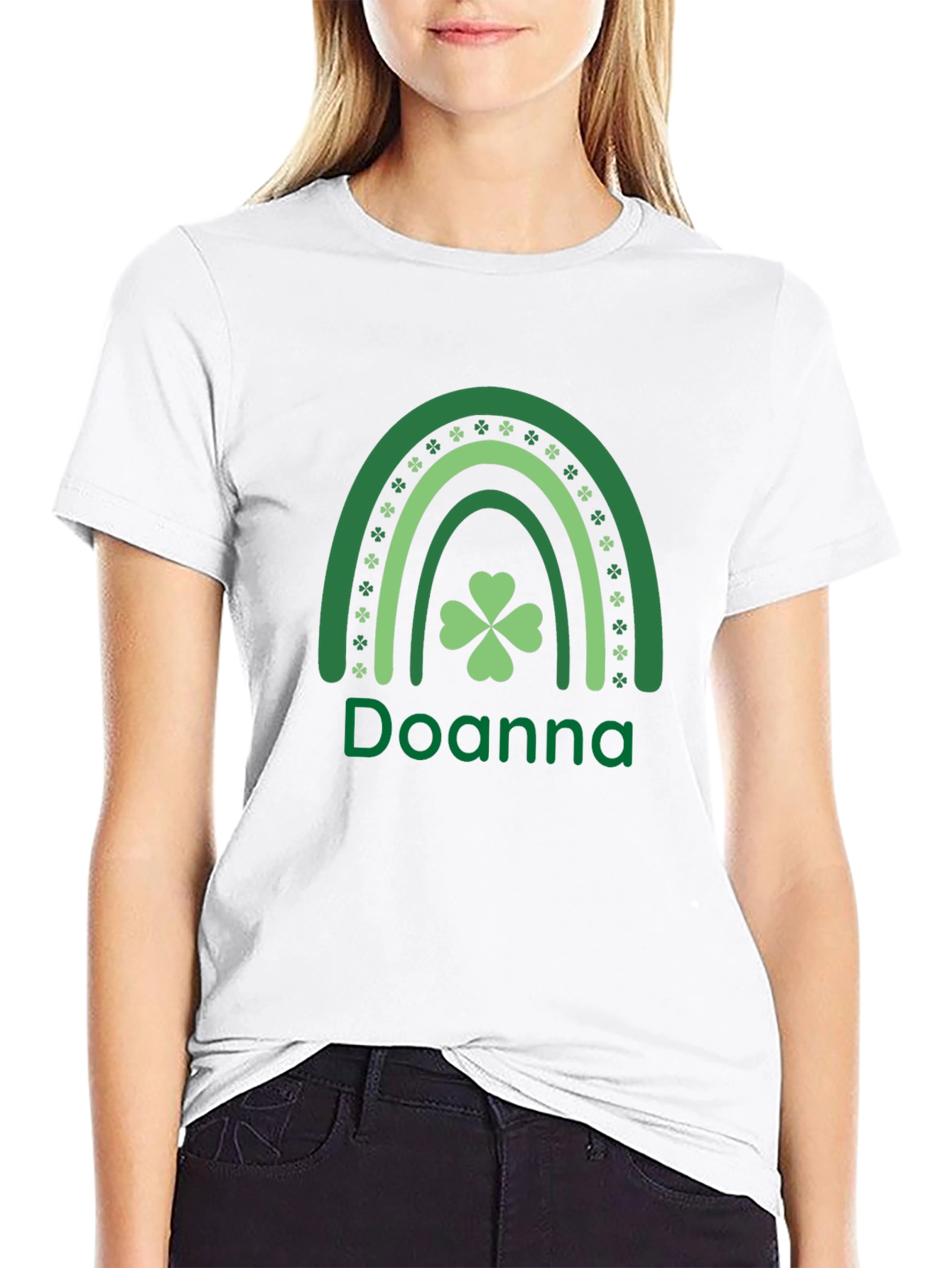 Doanna St. Patricks Day Rainbow Clover T-Shirt