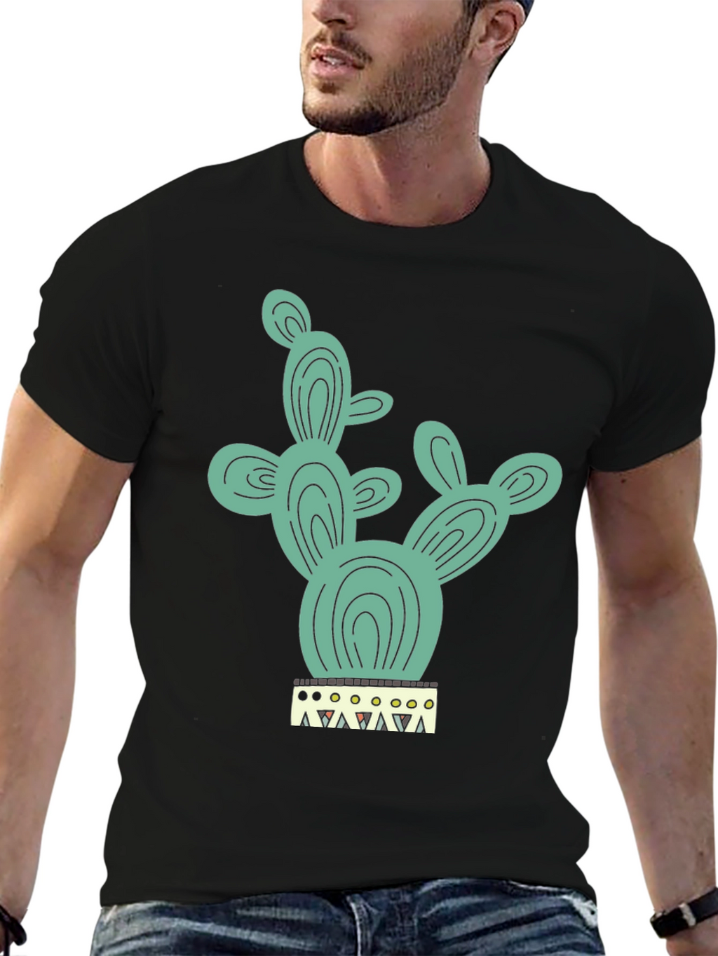 Cactus Tee - Trendy Graphic Print T-Shirt