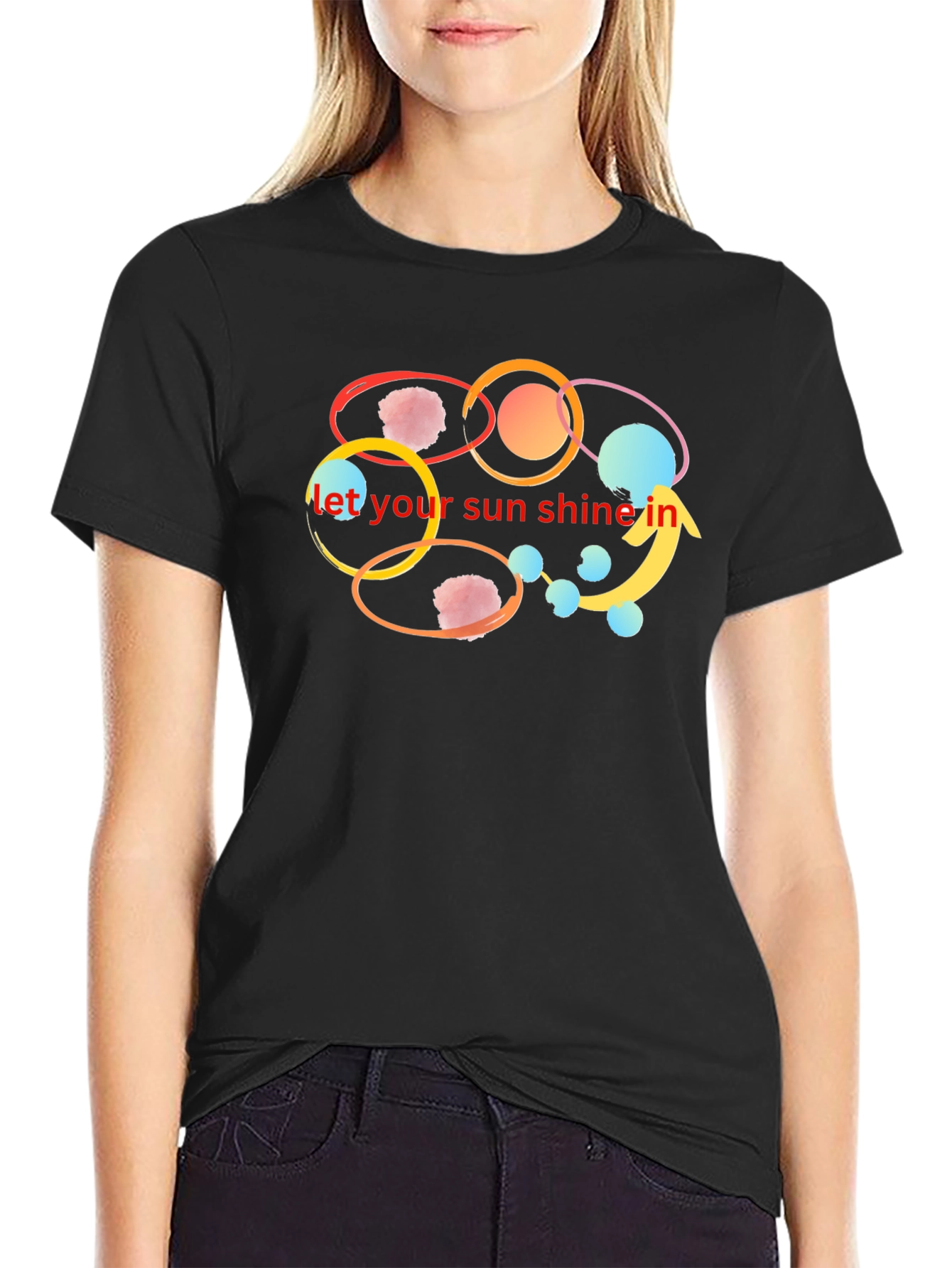Let Your Sun Shine In Black T-Shirt