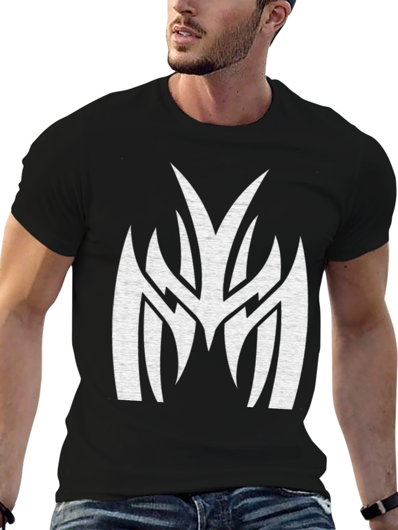 Mens Black Graphic Tee - Tribal M Design
