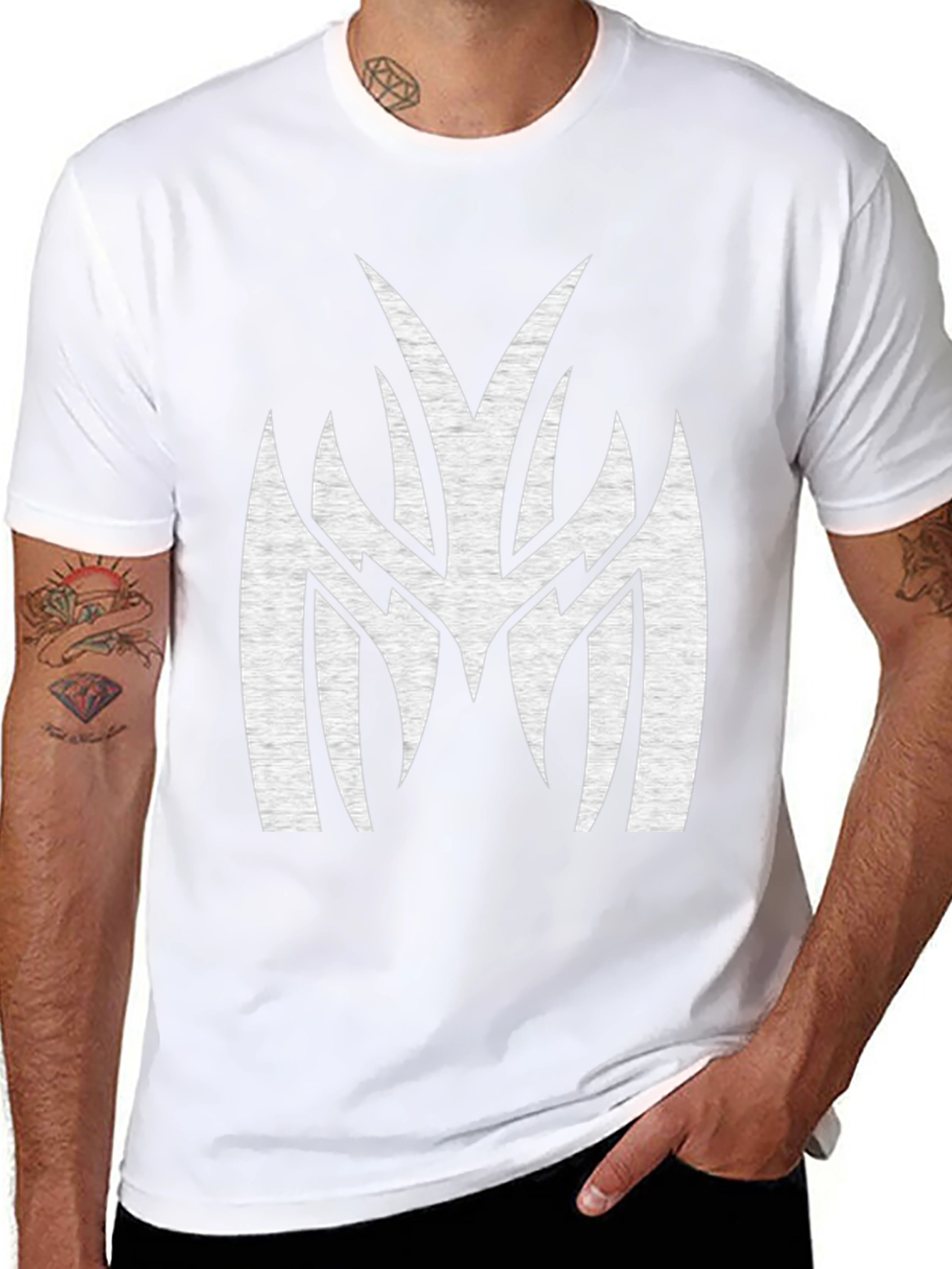 Mens Black Graphic Tee - Tribal M Design