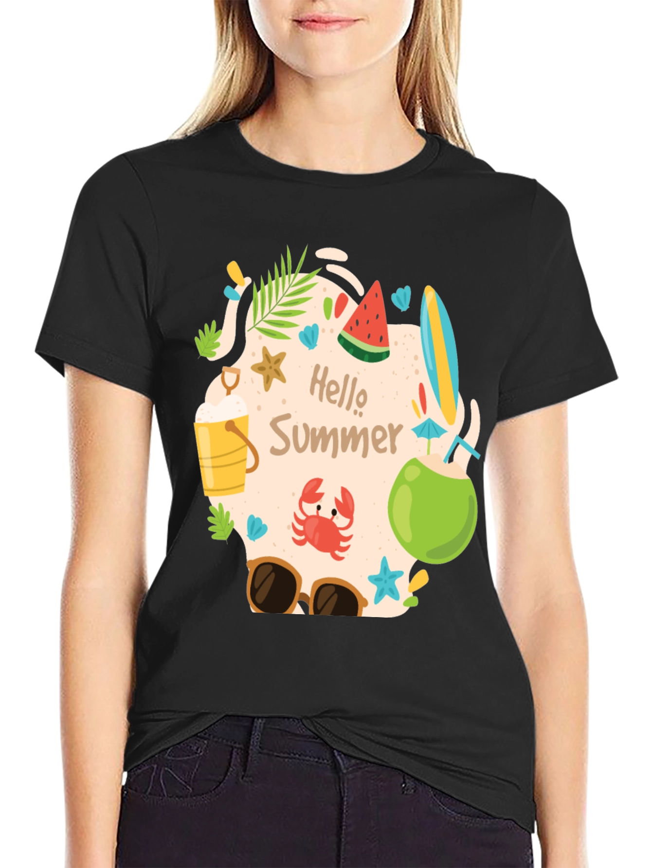 Hello Summer Graphic Tee - Mens Casual T-Shirt