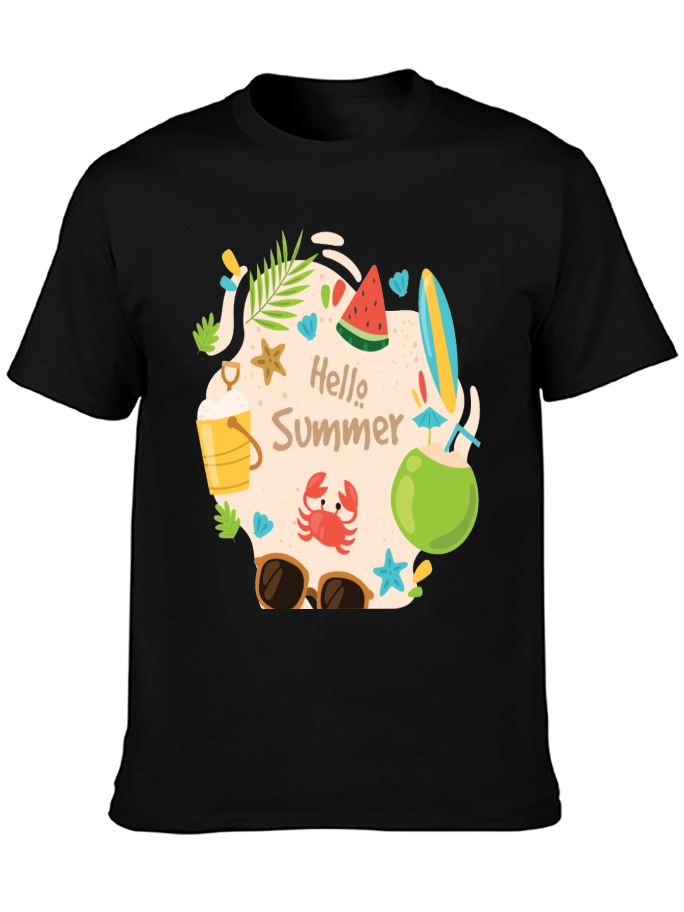 Hello Summer Graphic Tee - Mens Casual T-Shirt