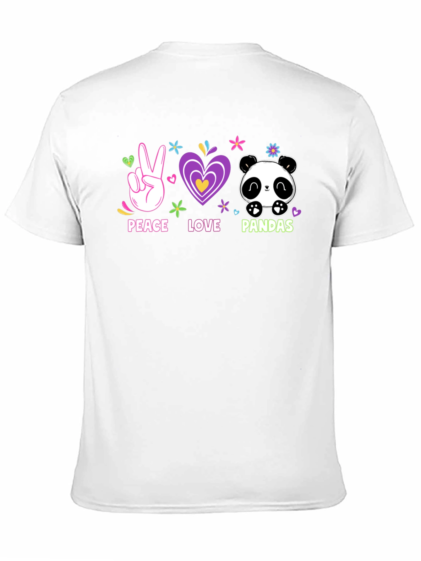 Peace Love Pandas T-Shirt Cute Graphic Tee