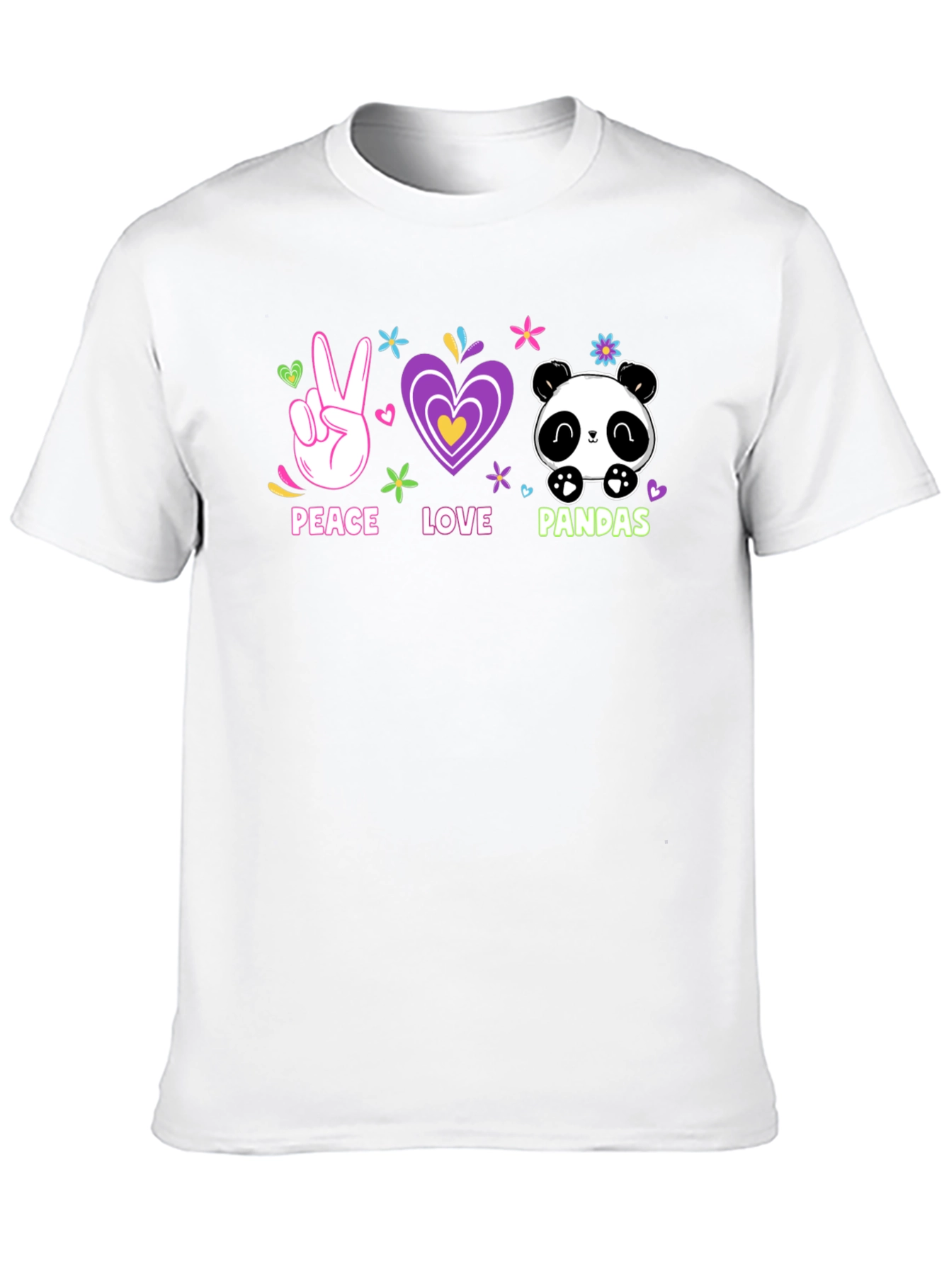Peace Love Pandas T-Shirt Cute Graphic Tee