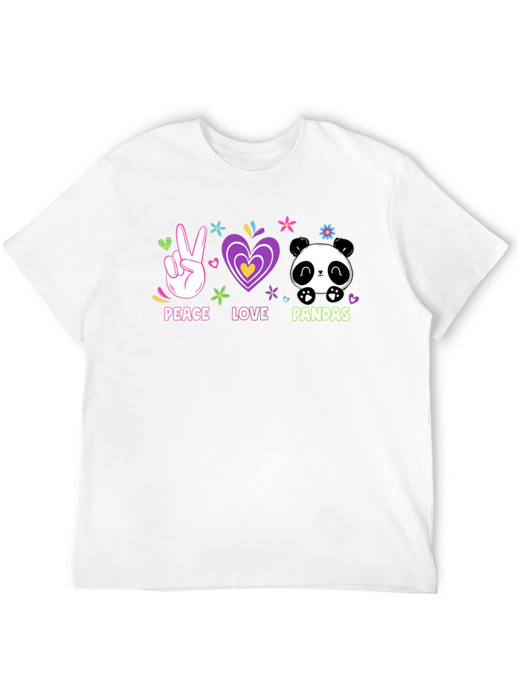 Peace Love Pandas T-Shirt Cute Graphic Tee