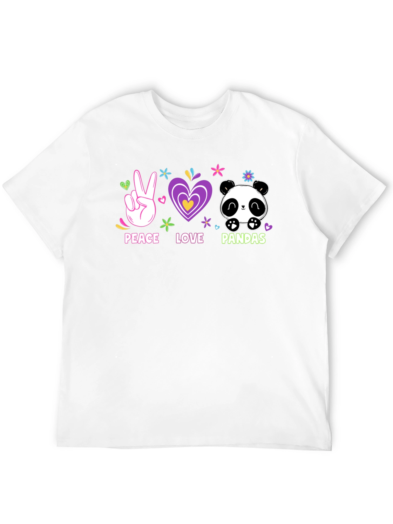 Peace Love Pandas T-Shirt Cute Graphic Tee