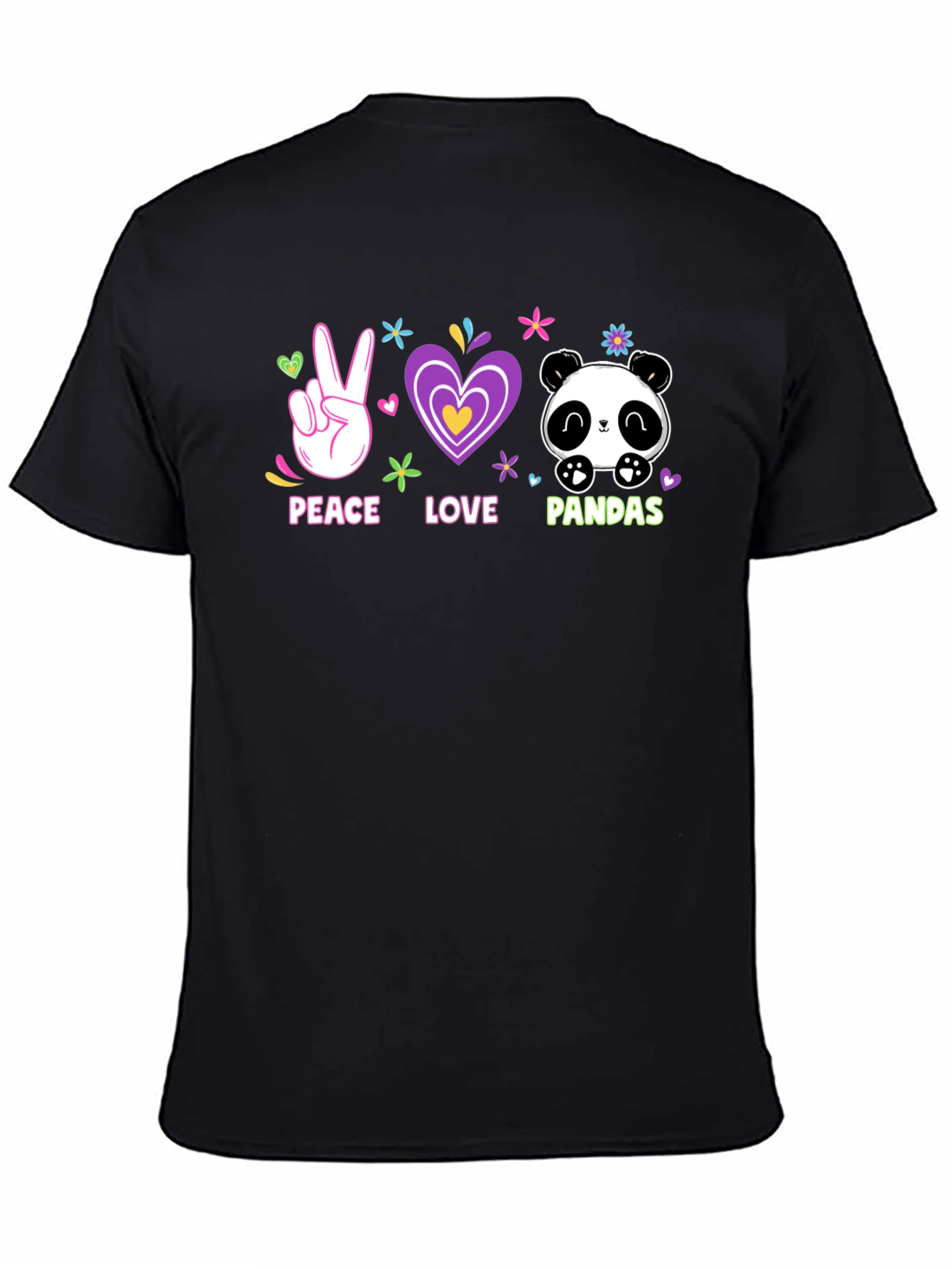 Peace Love Pandas T-Shirt Cute Graphic Tee