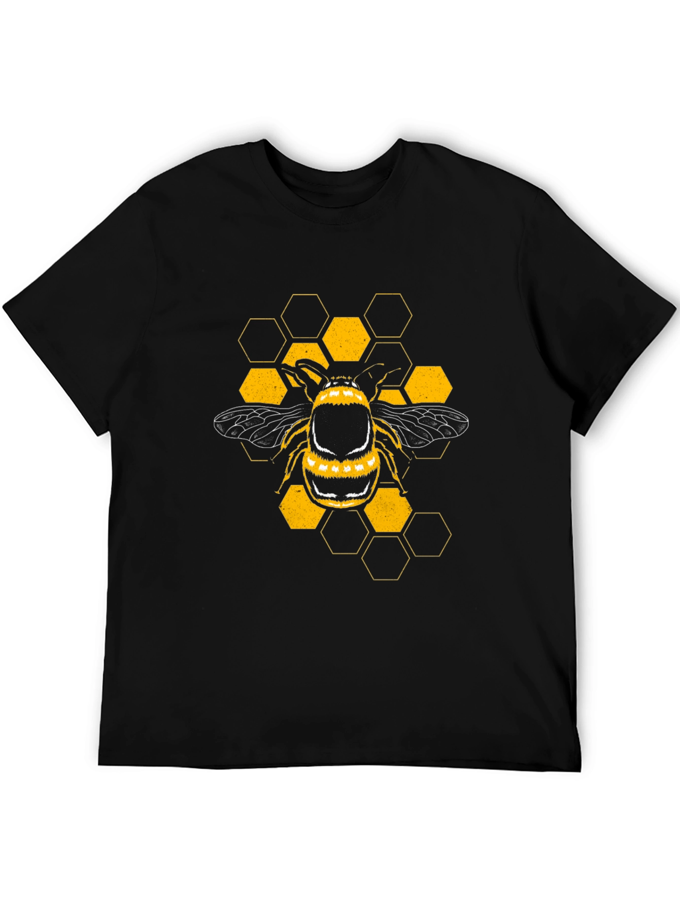 Bee Honeycomb Graphic T-Shirt - Black