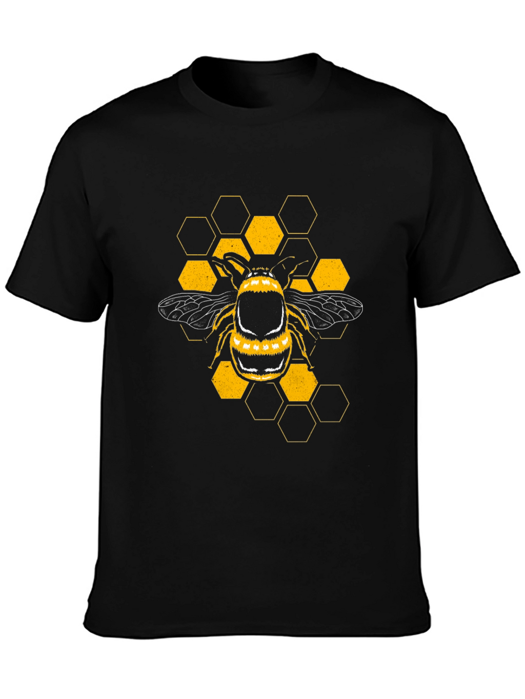Bee Honeycomb Graphic T-Shirt - Black