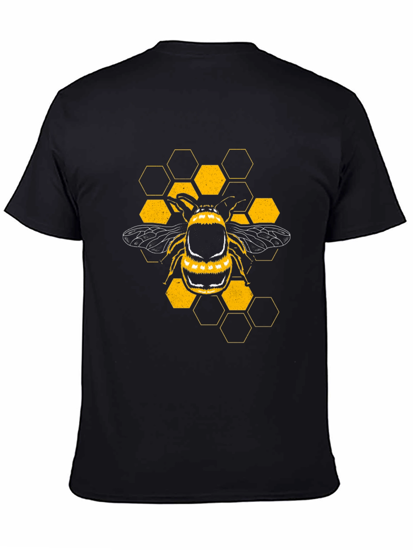 Bee Honeycomb Graphic T-Shirt - Black