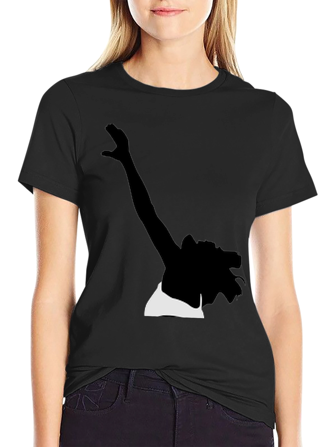 Silhouette Graphic Tee - Stylish Black Cotton T-Shirt