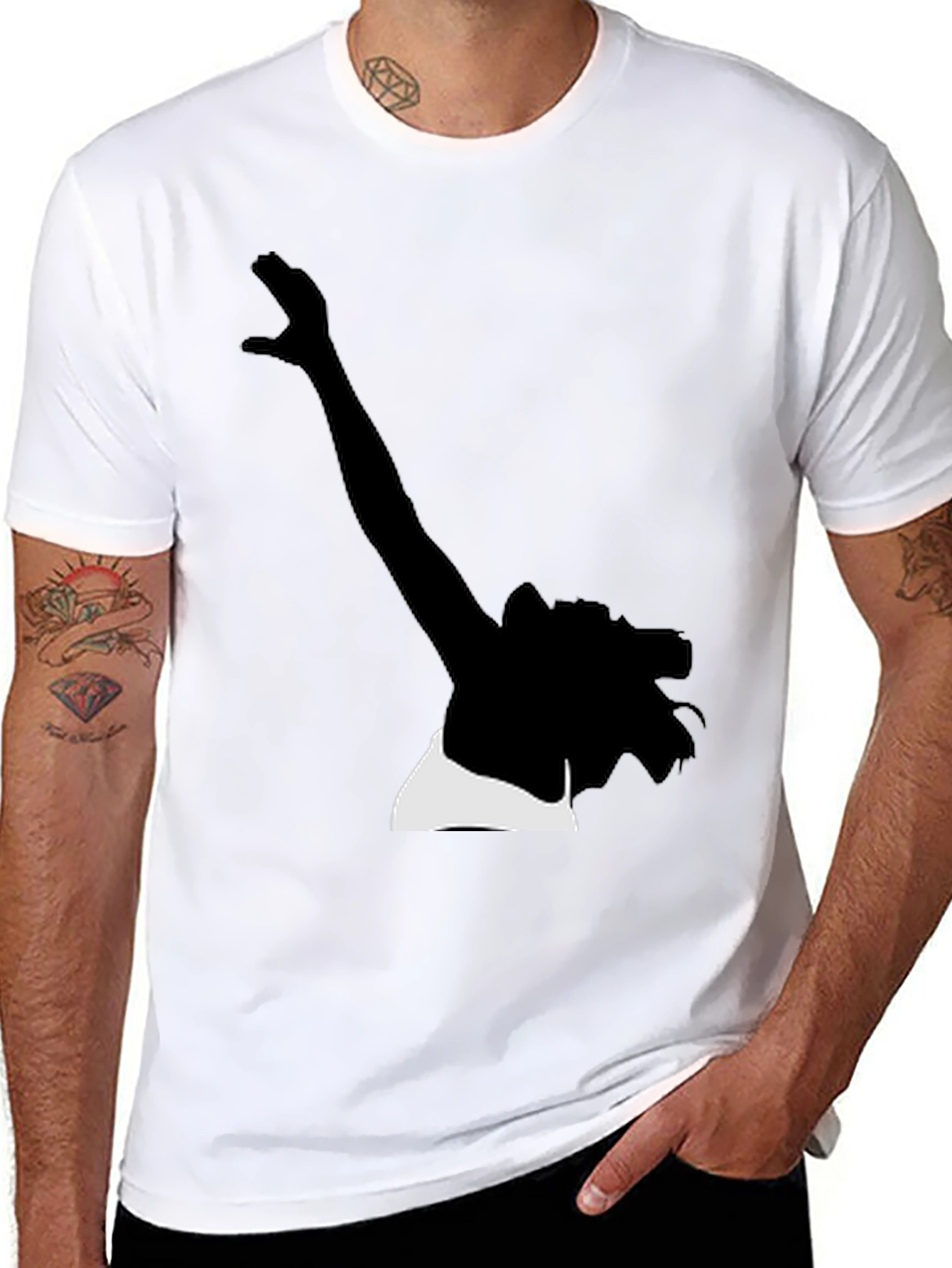 Silhouette Graphic Tee - Stylish Black Cotton T-Shirt
