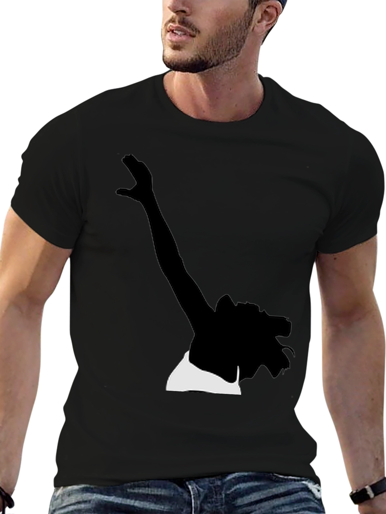 Silhouette Graphic Tee - Stylish Black Cotton T-Shirt