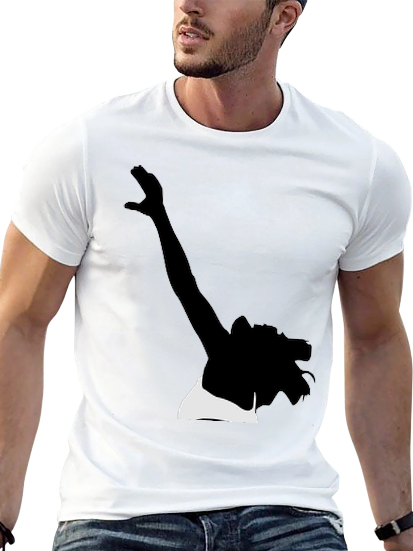 Silhouette Graphic Tee - Stylish Black Cotton T-Shirt