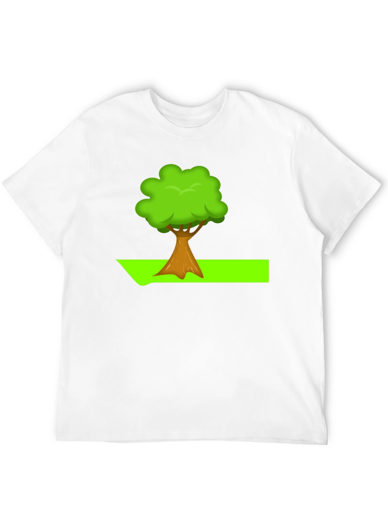 Cartoon Tree Graphic Tee - Nature Lovers Black T-Shirt