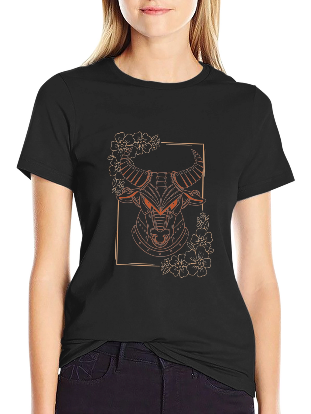Bull Graphic Tee - Modern Animal Design