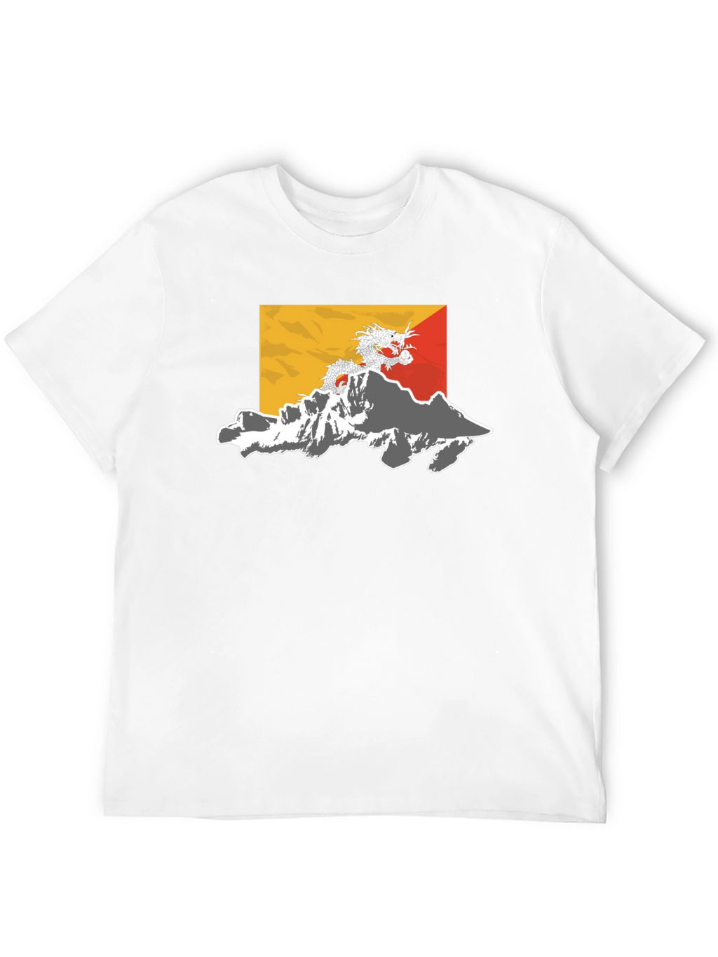 Bhutan Flag Dragon Graphic Tee - Black