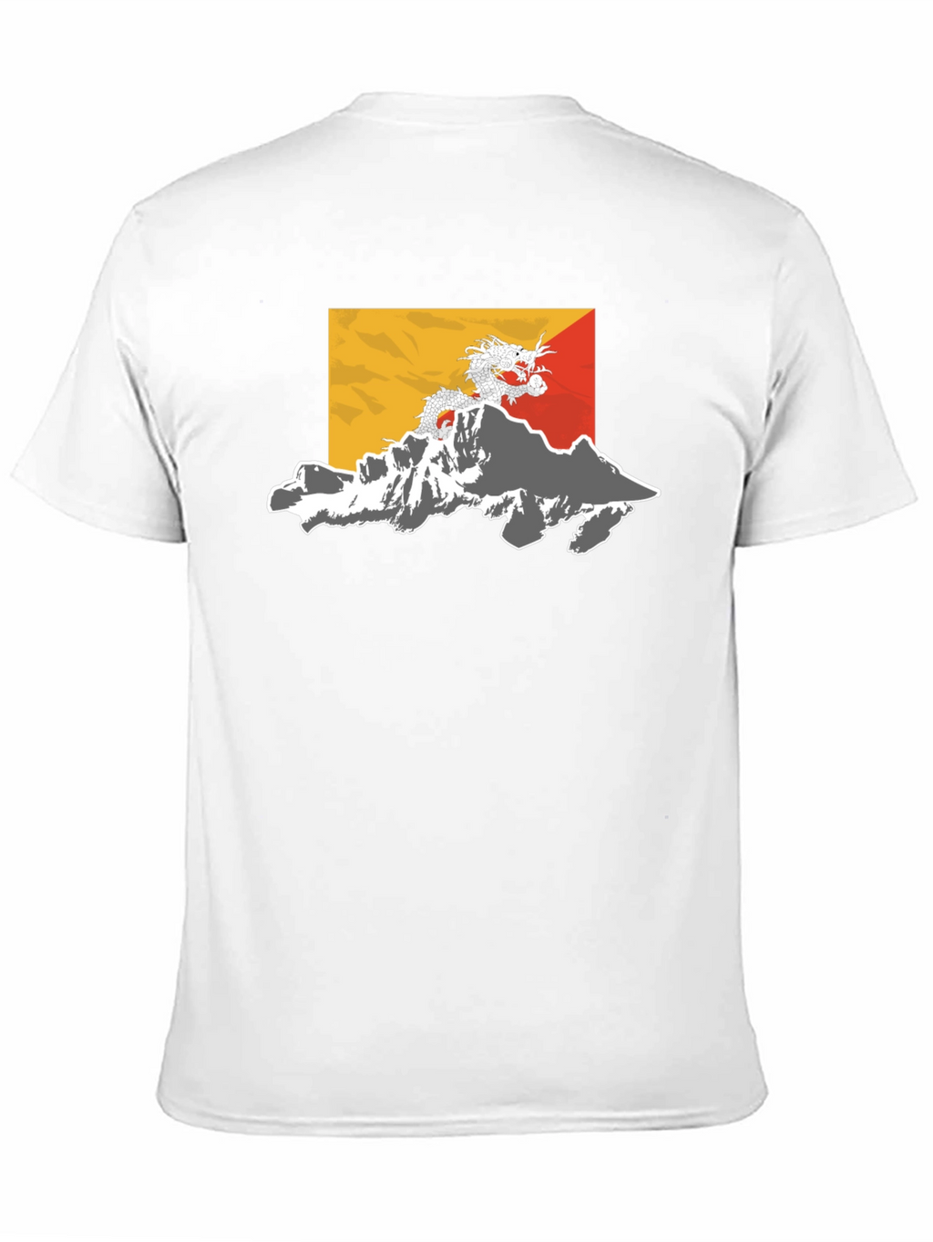 Bhutan Flag Dragon Graphic Tee - Black