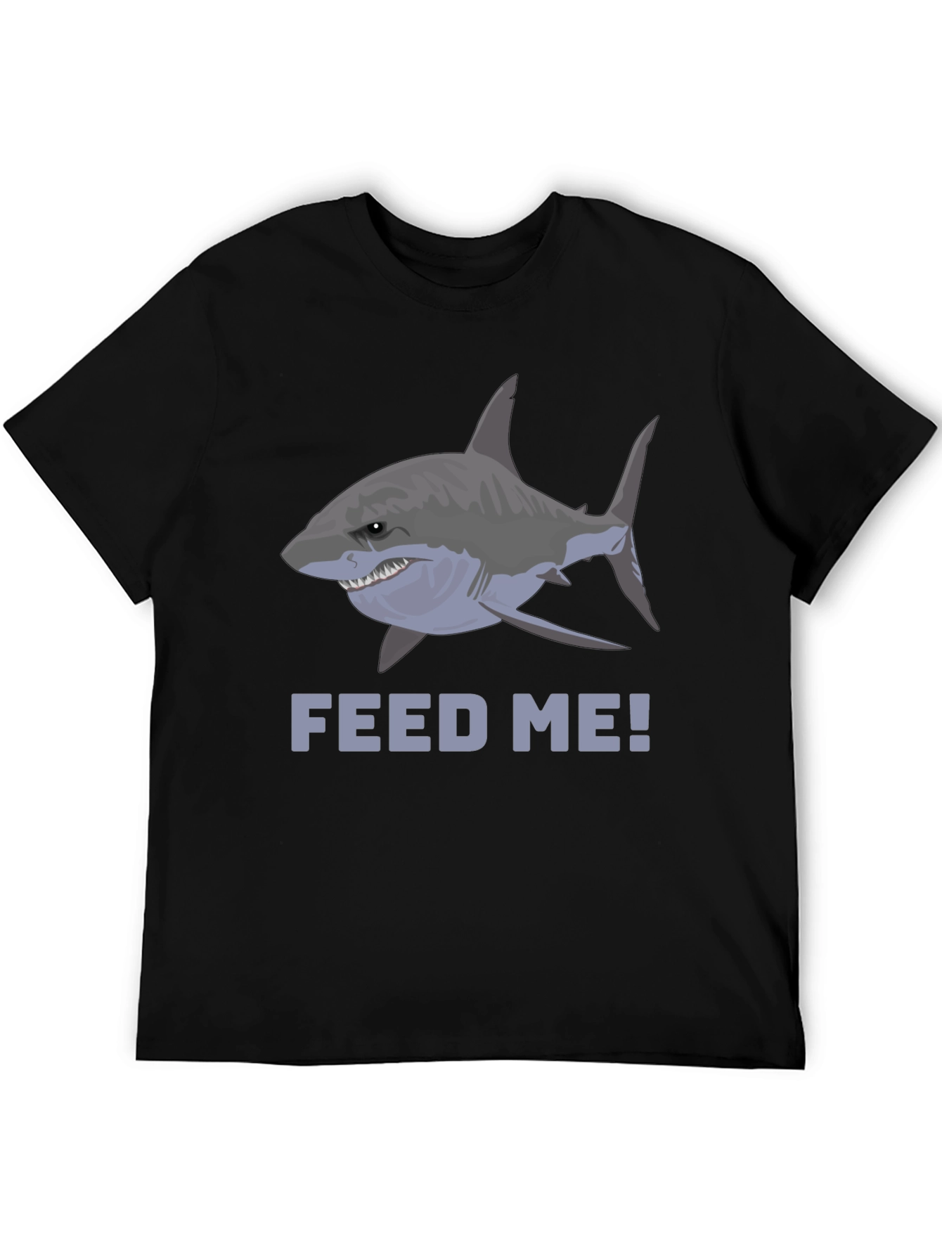 Feed Me Shark Graphic T-Shirt - Mens Black Tee