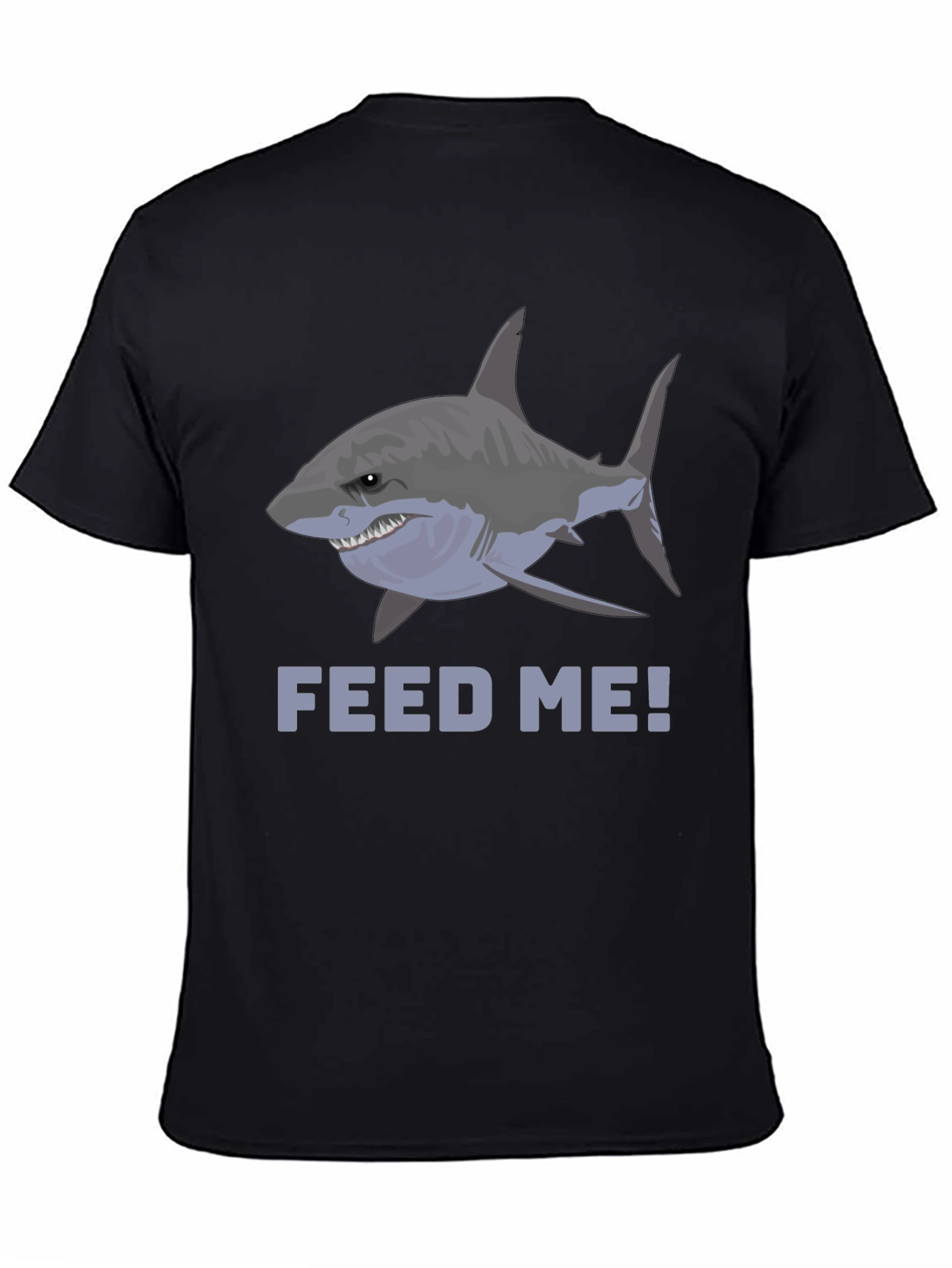 Feed Me Shark Graphic T-Shirt - Mens Black Tee