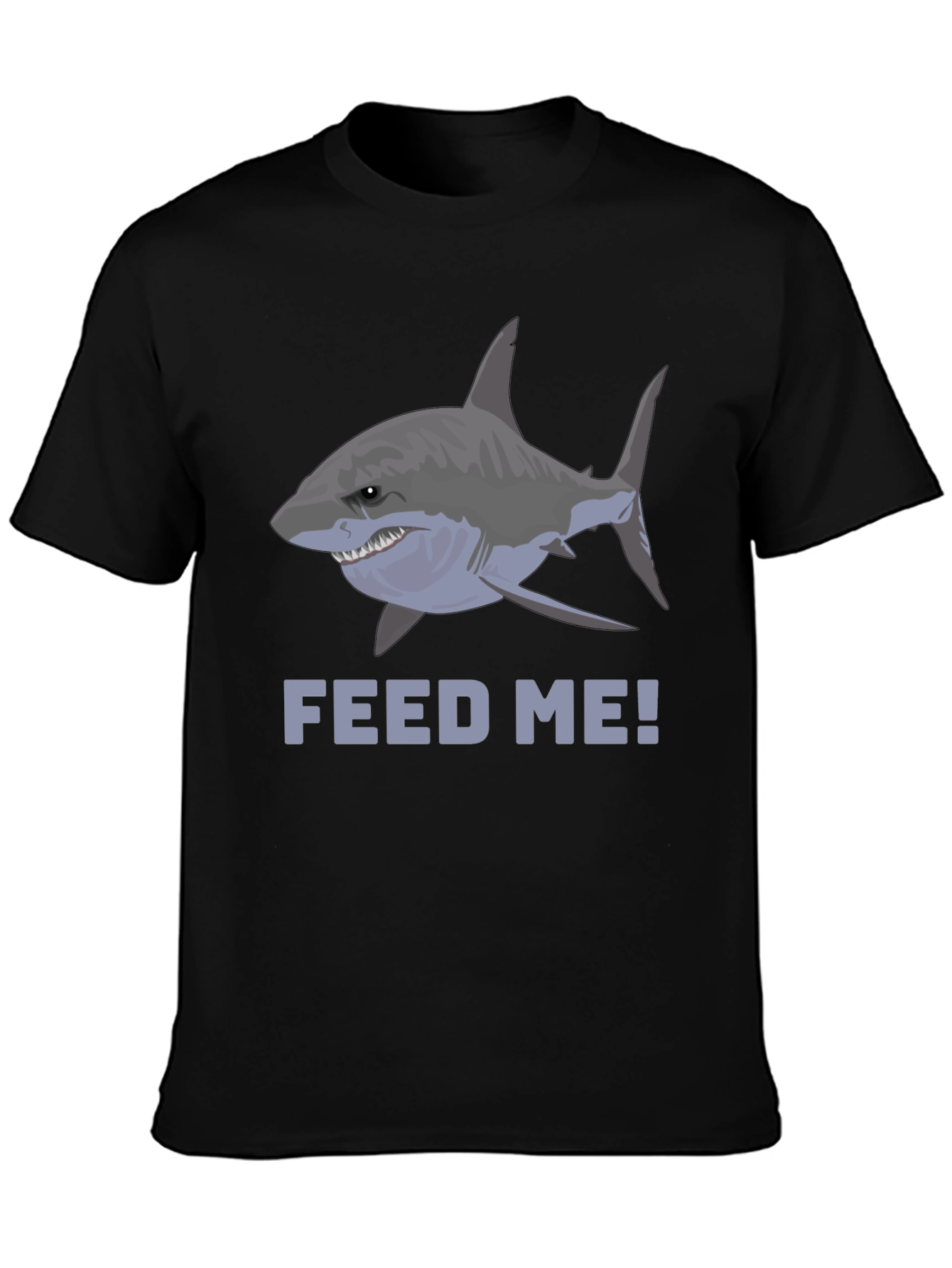 Feed Me Shark Graphic T-Shirt - Mens Black Tee
