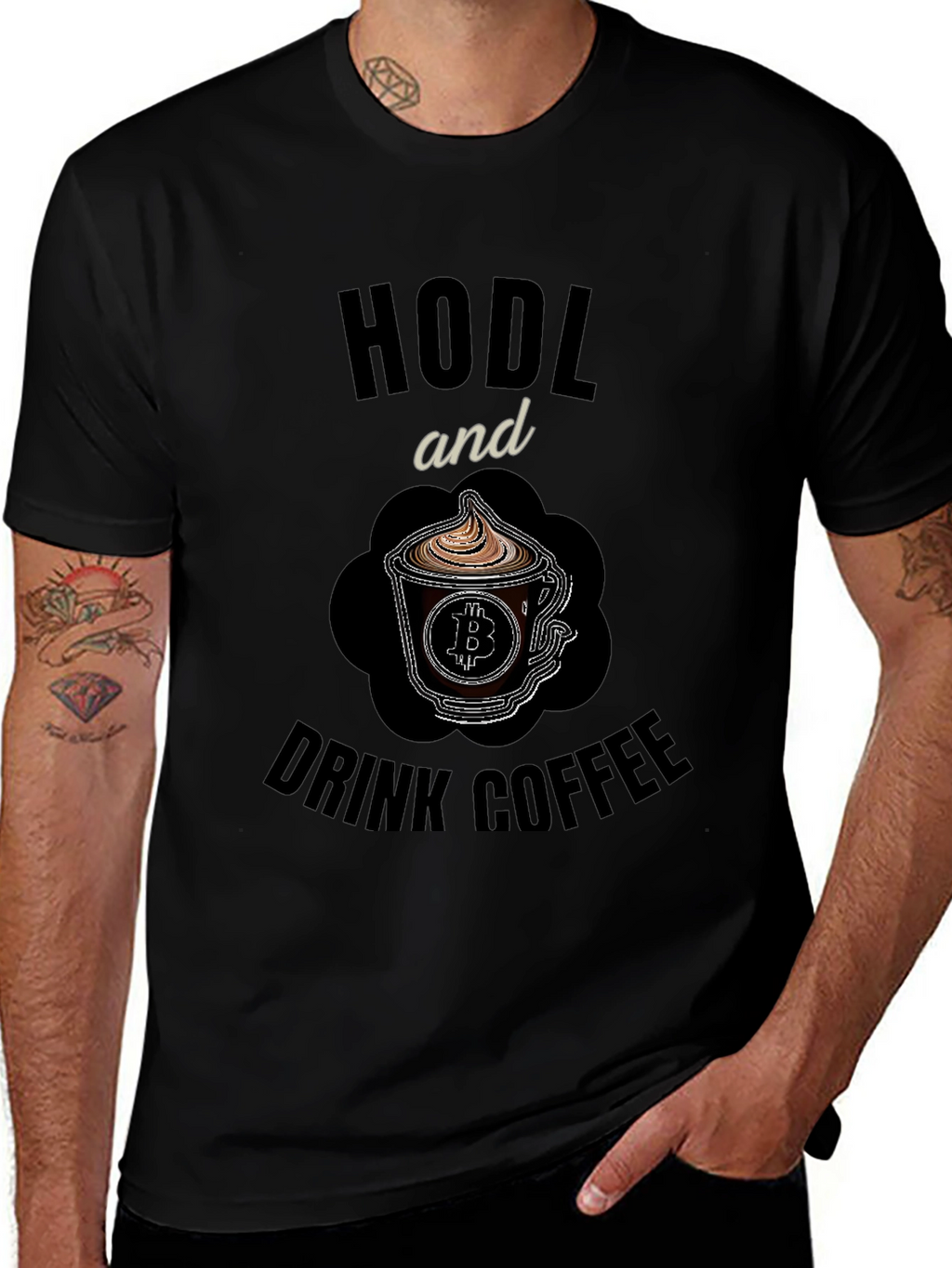 HODL and Drink Coffee Bitcoin Crypto T-Shirt