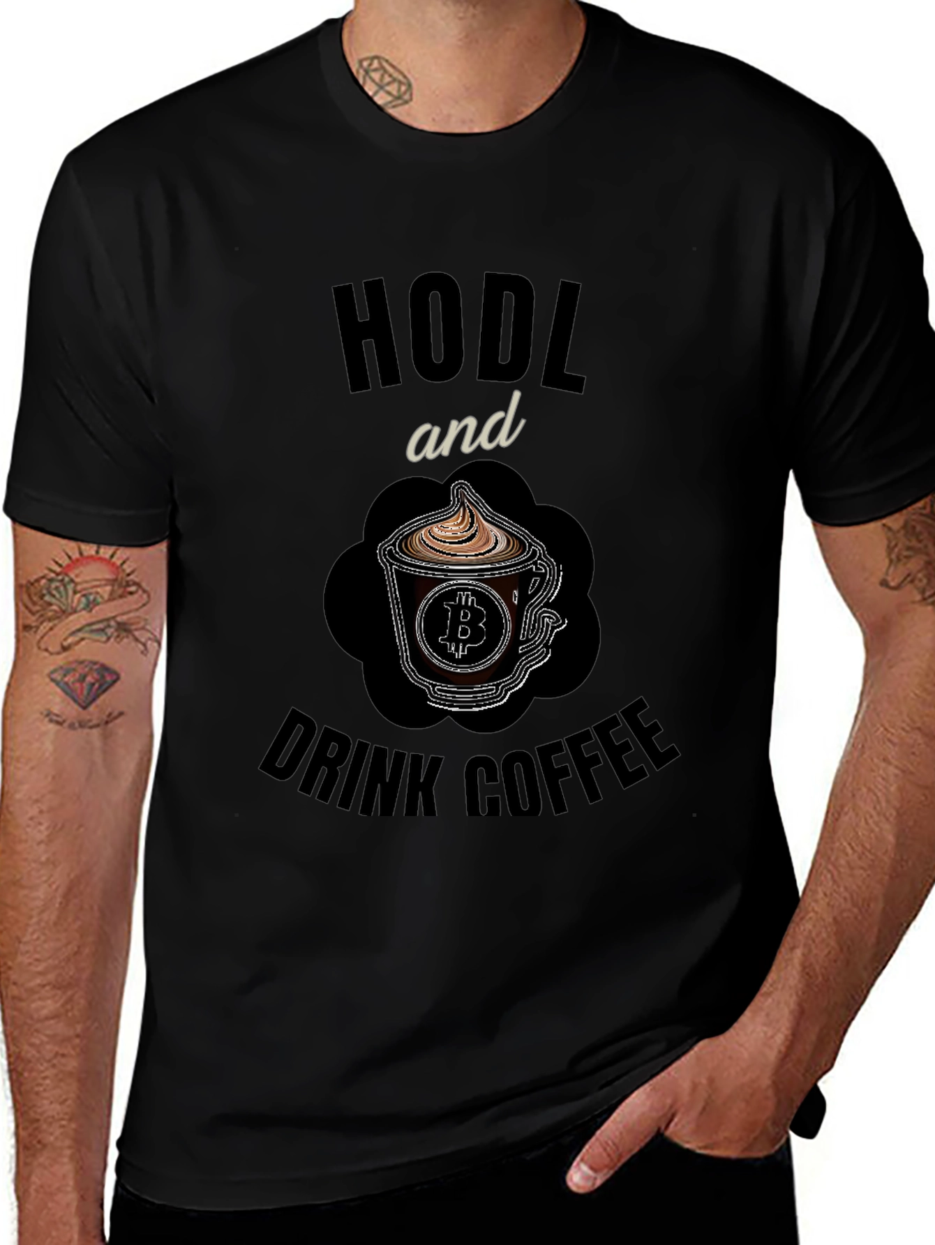 HODL and Drink Coffee Bitcoin Crypto T-Shirt