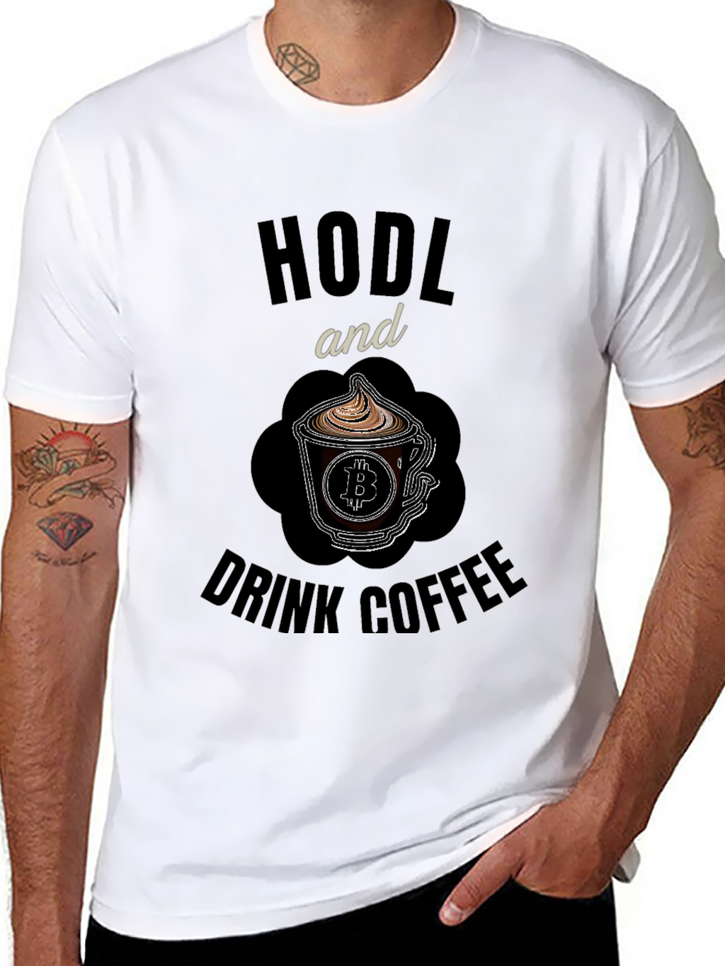 HODL and Drink Coffee Bitcoin Crypto T-Shirt