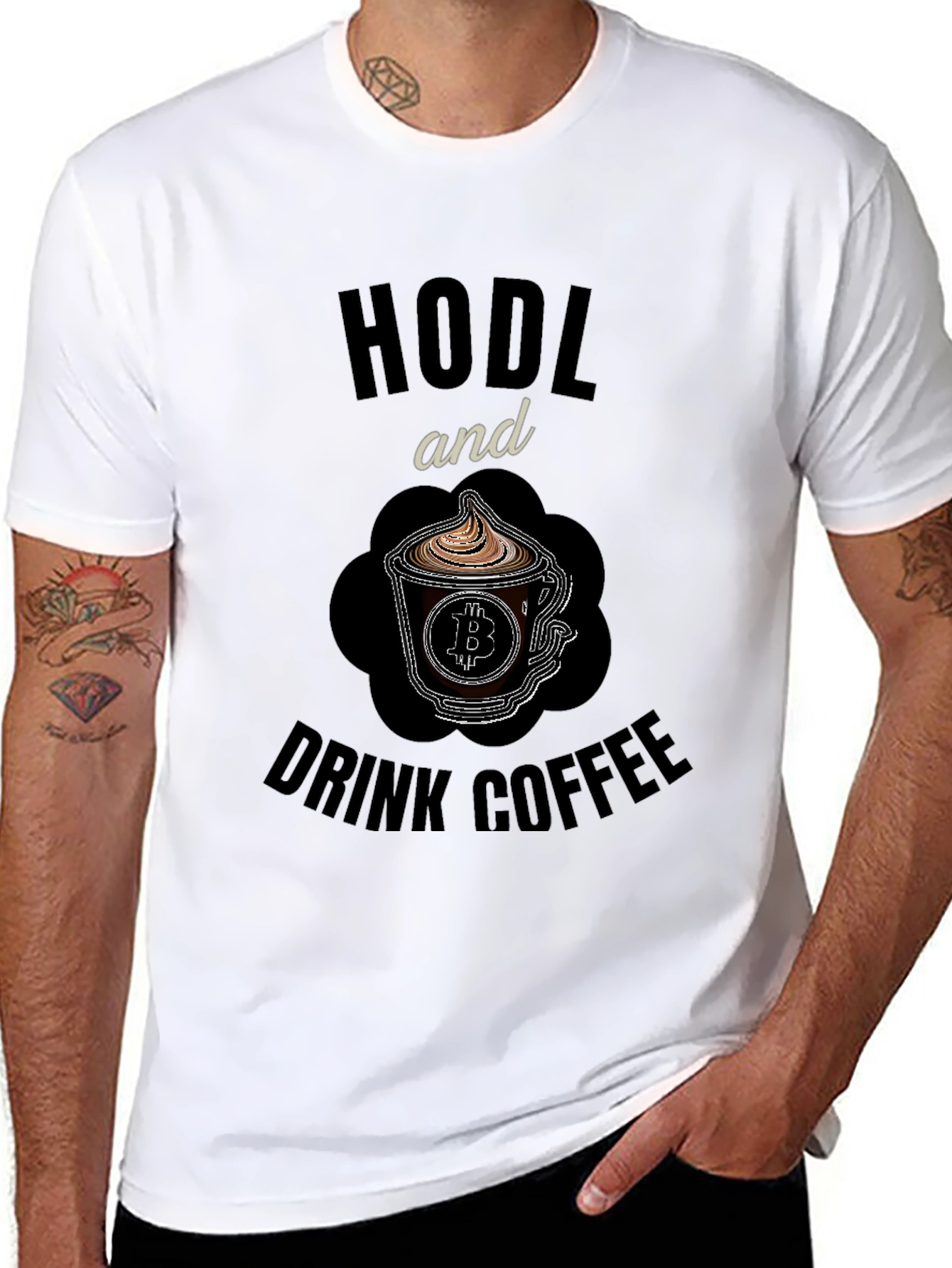 HODL and Drink Coffee Bitcoin Crypto T-Shirt