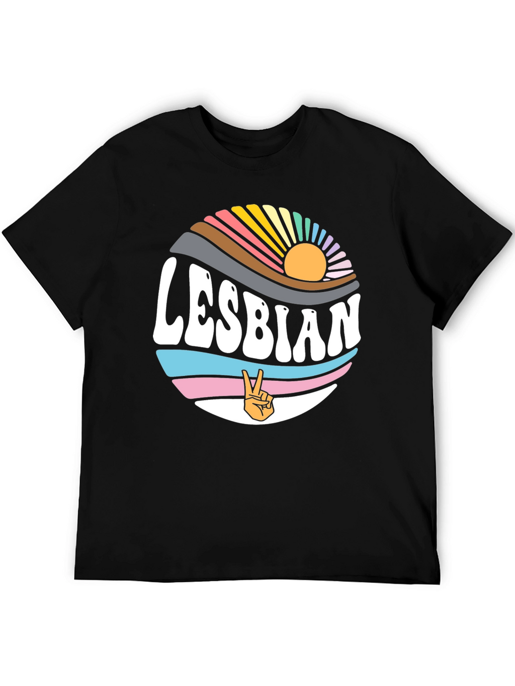 Lesbian Pride T-Shirt - Retro Sunset