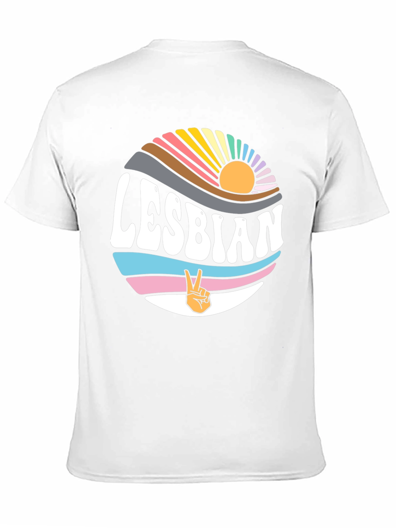 Lesbian Pride T-Shirt - Retro Sunset