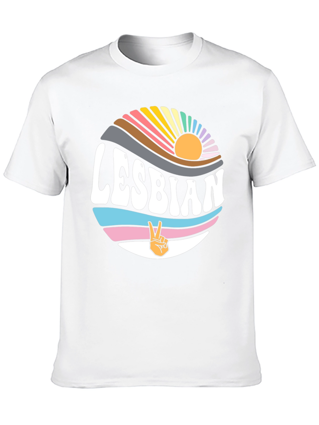 Lesbian Pride T-Shirt - Retro Sunset