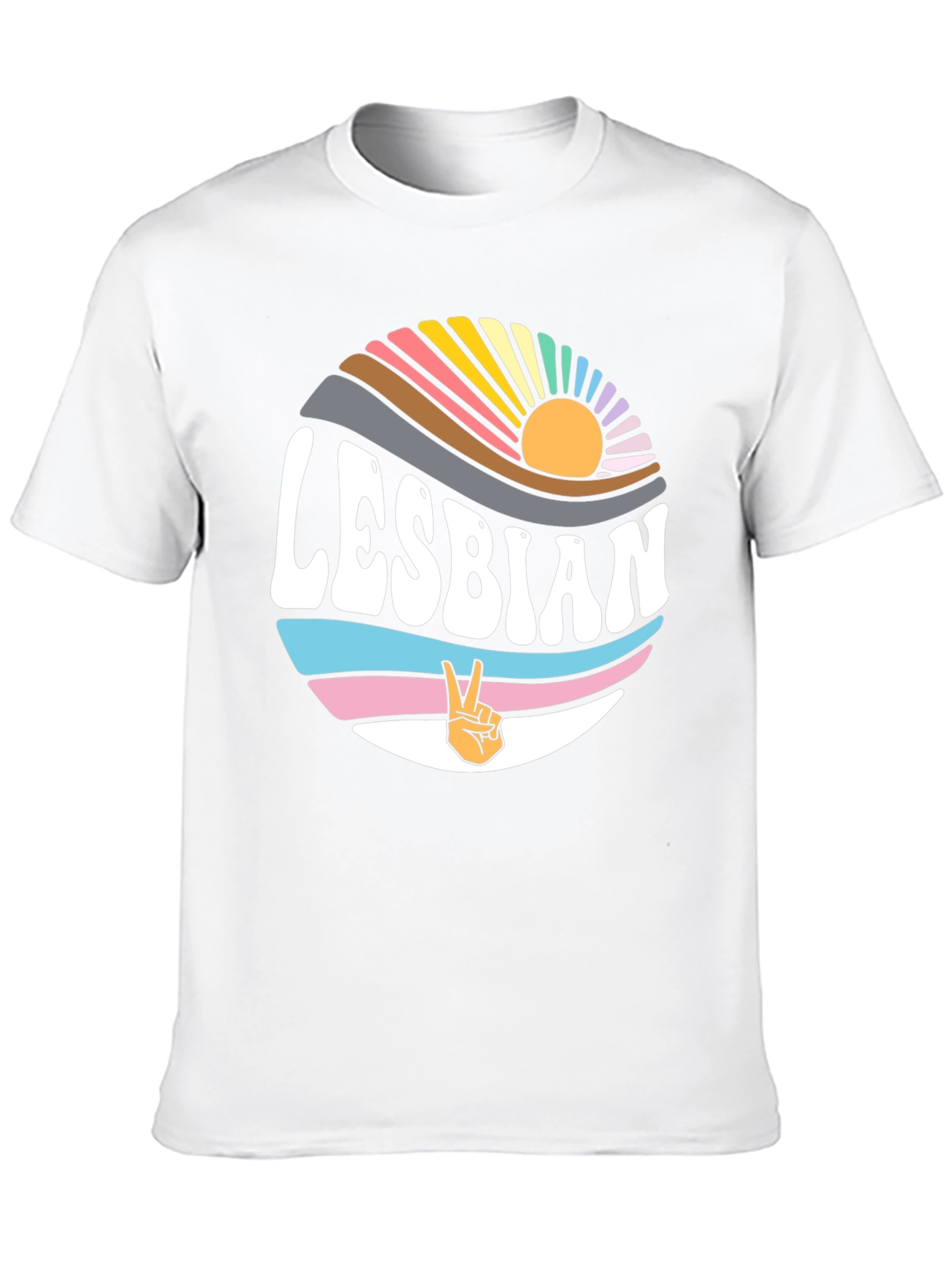Lesbian Pride T-Shirt - Retro Sunset
