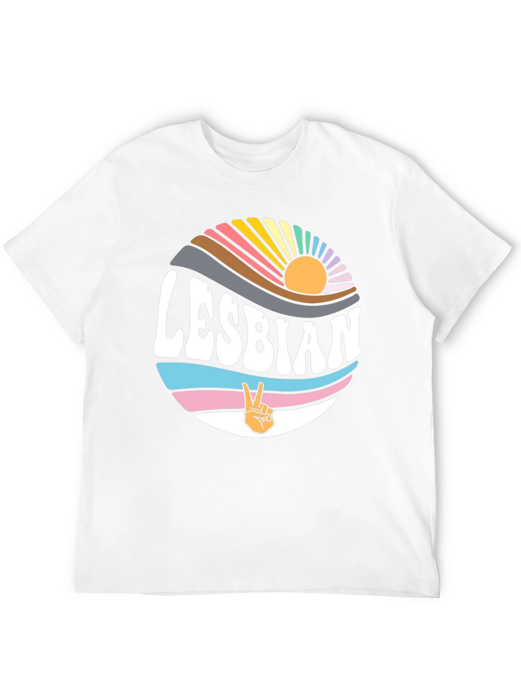 Lesbian Pride T-Shirt - Retro Sunset
