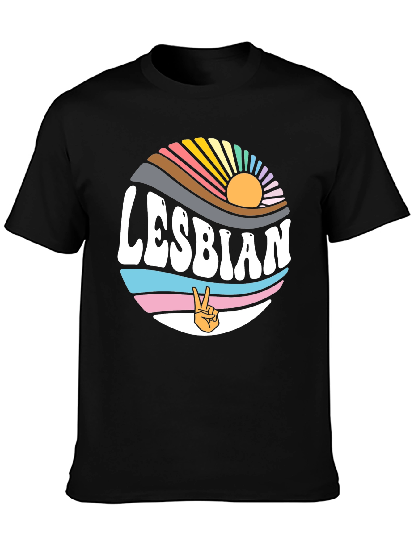 Lesbian Pride T-Shirt - Retro Sunset