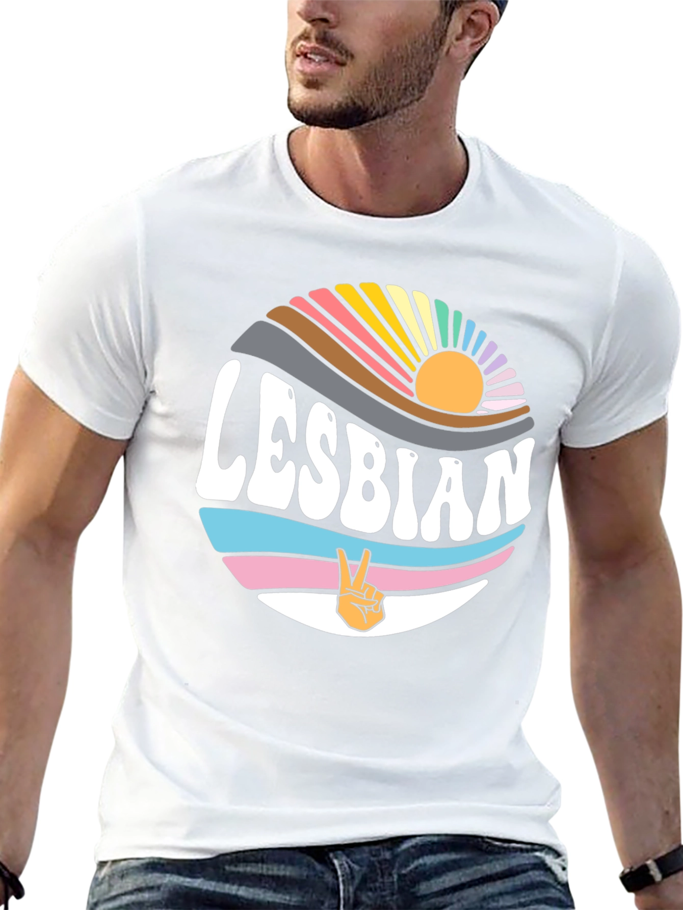 Lesbian Pride T-Shirt - Retro Sunset