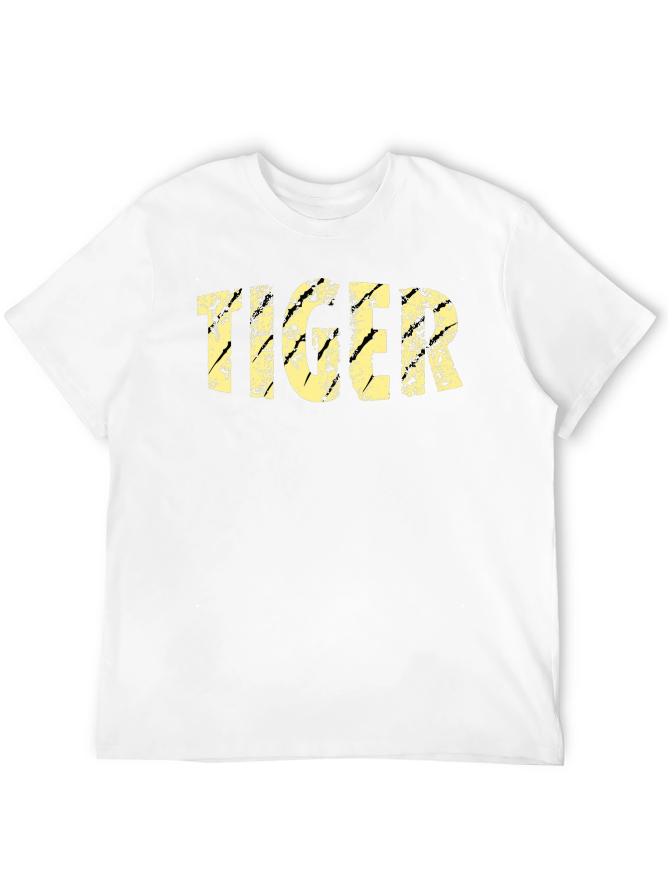 Distressed Tiger Graphic Black T-Shirt