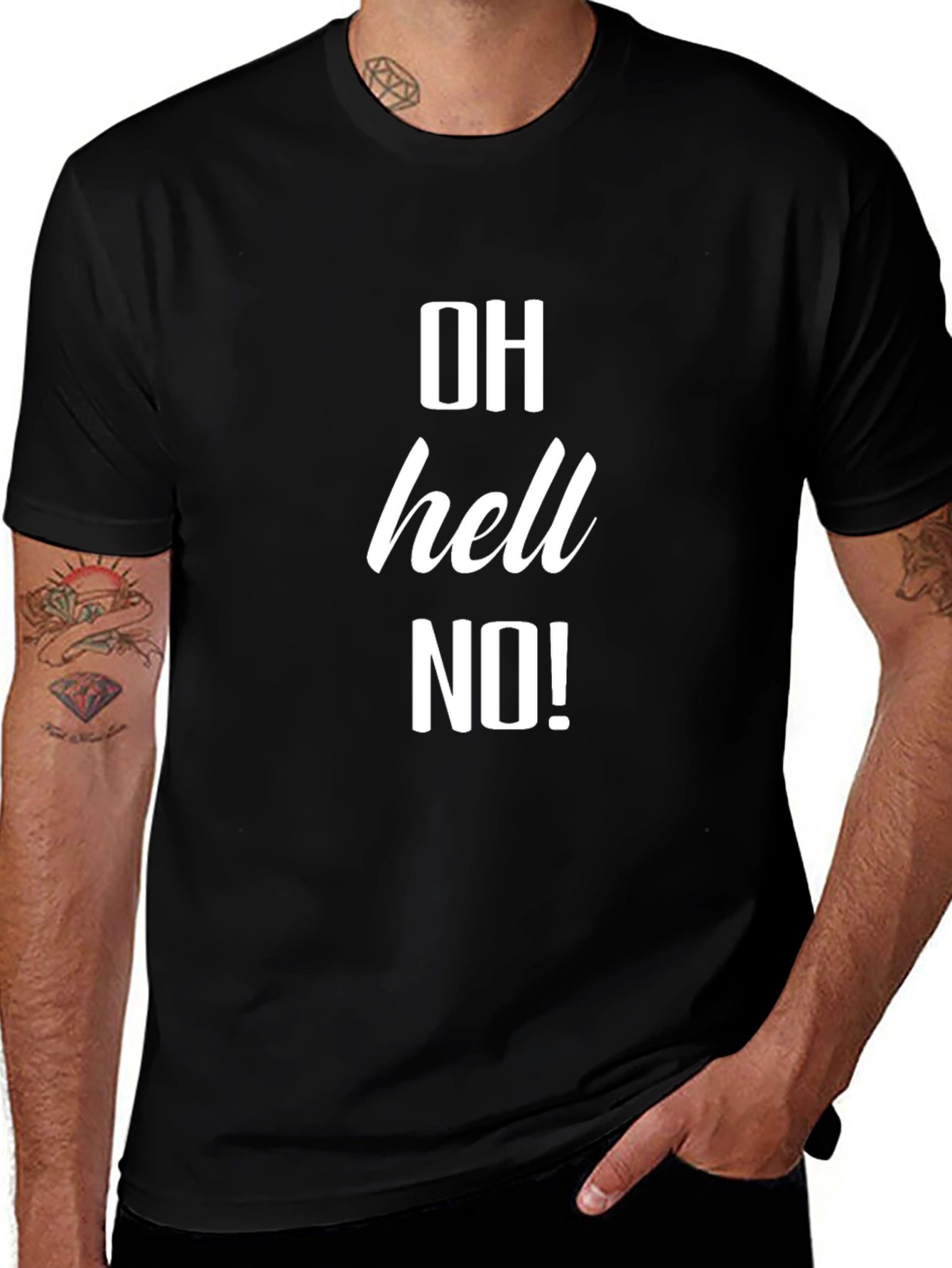 OH Hell NO! Black T-Shirt - Bold Graphic Tee