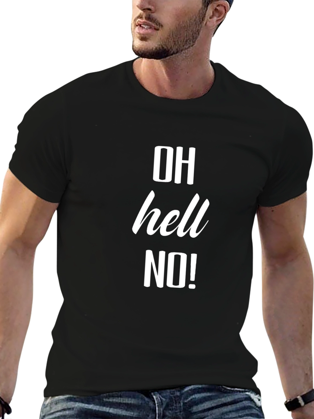 OH Hell NO! Black T-Shirt - Bold Graphic Tee